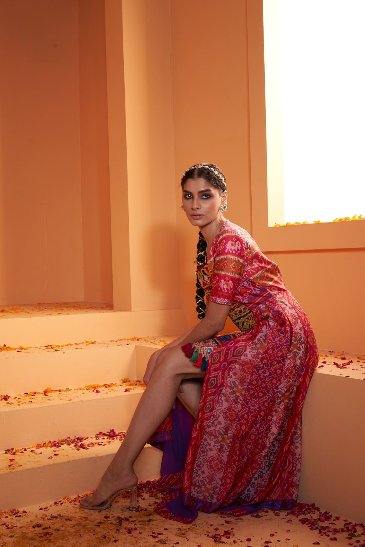 patola design dress Double Ikat Patola Aabha Marodi Work Dress My Store