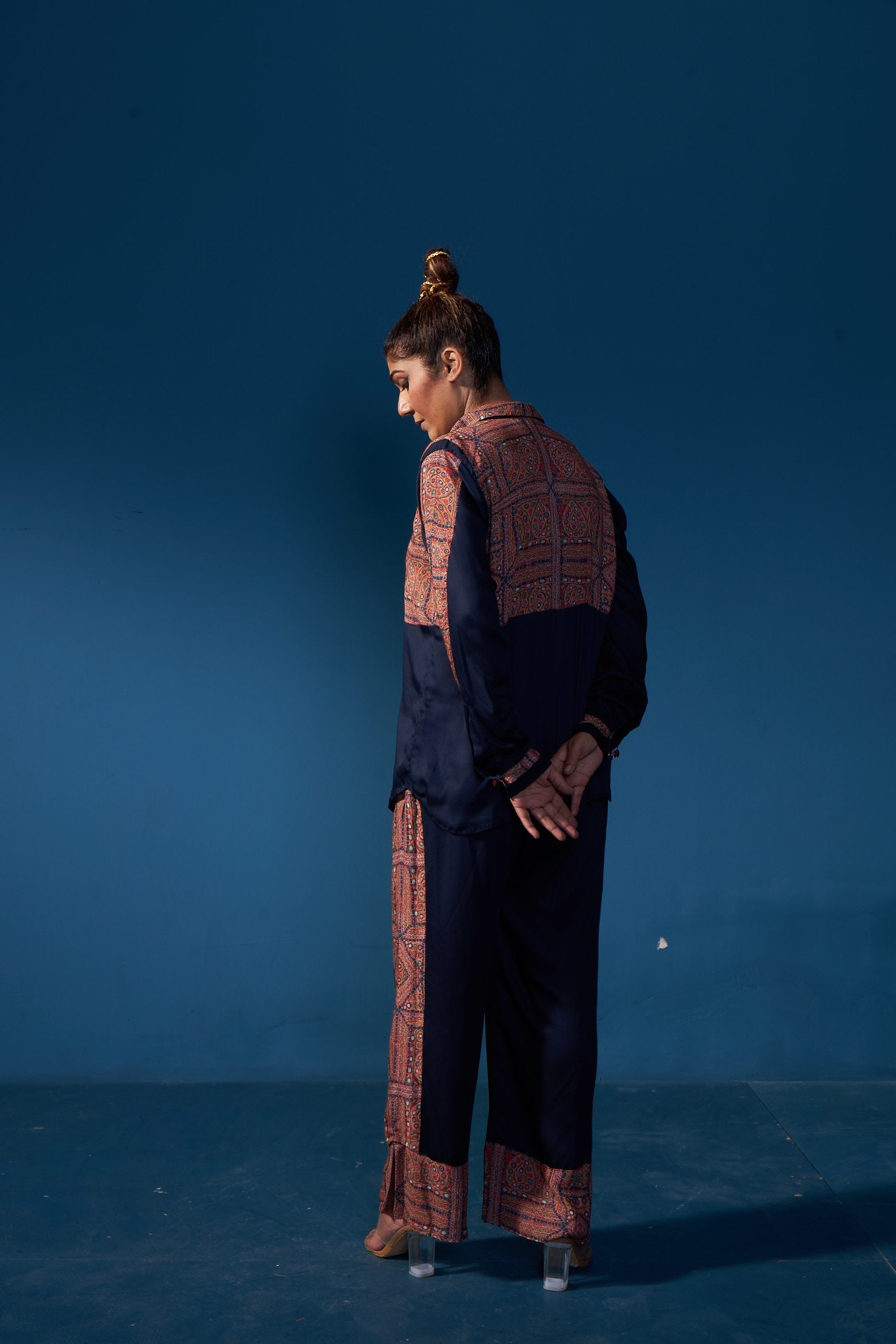 Glazed Cotton Modal Silk Stitched Coord Set