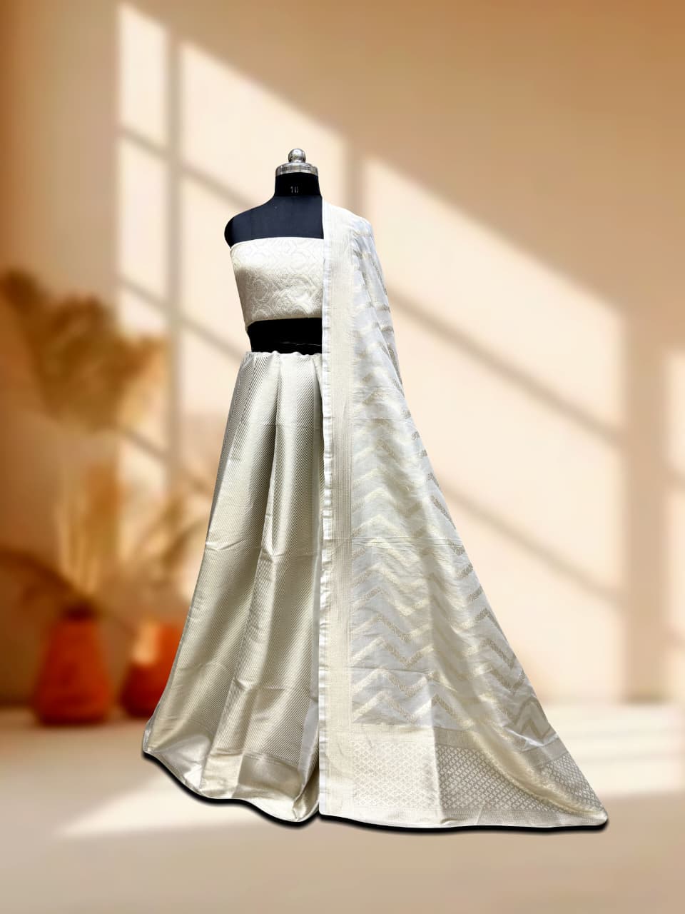 Handloom Banarasi Katan Silk Kalidar Nafees Lehenga