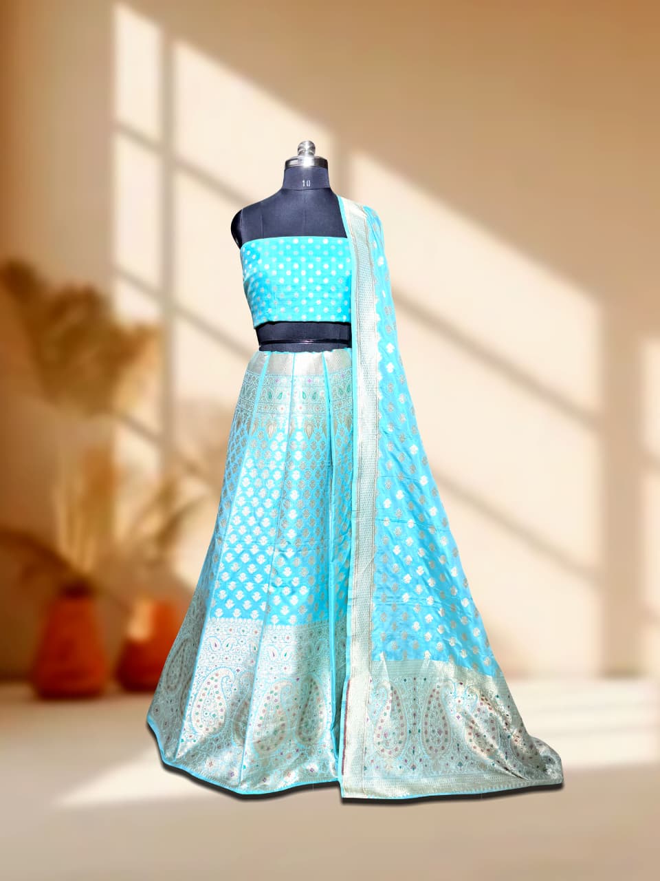 Handloom Banarasi Katan Silk Kalidar Kairavi Lehenga with Dupatta