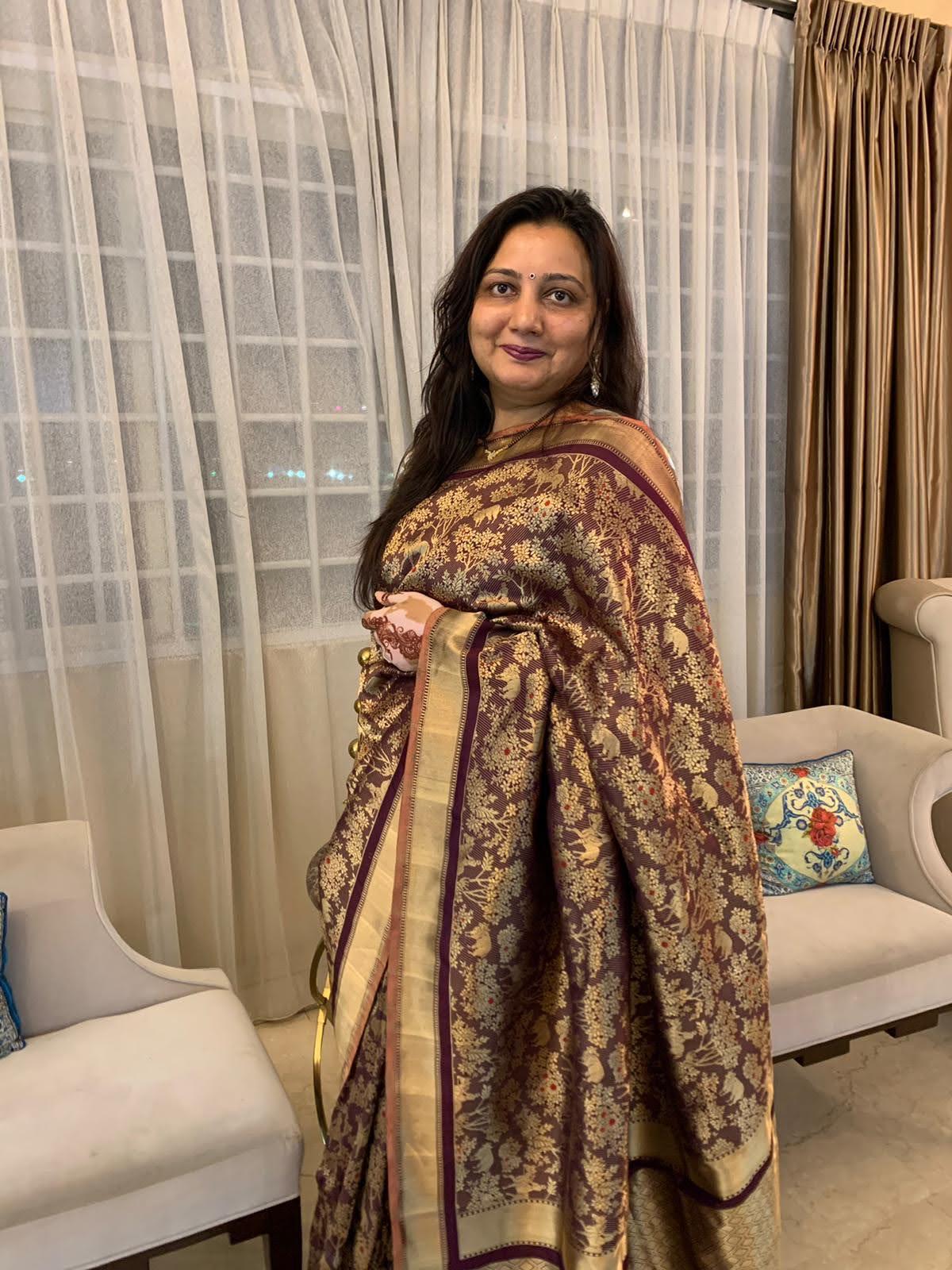 Handloom Banarasi Katan Silk Shikargah Jungle Saree - Khinkhwab