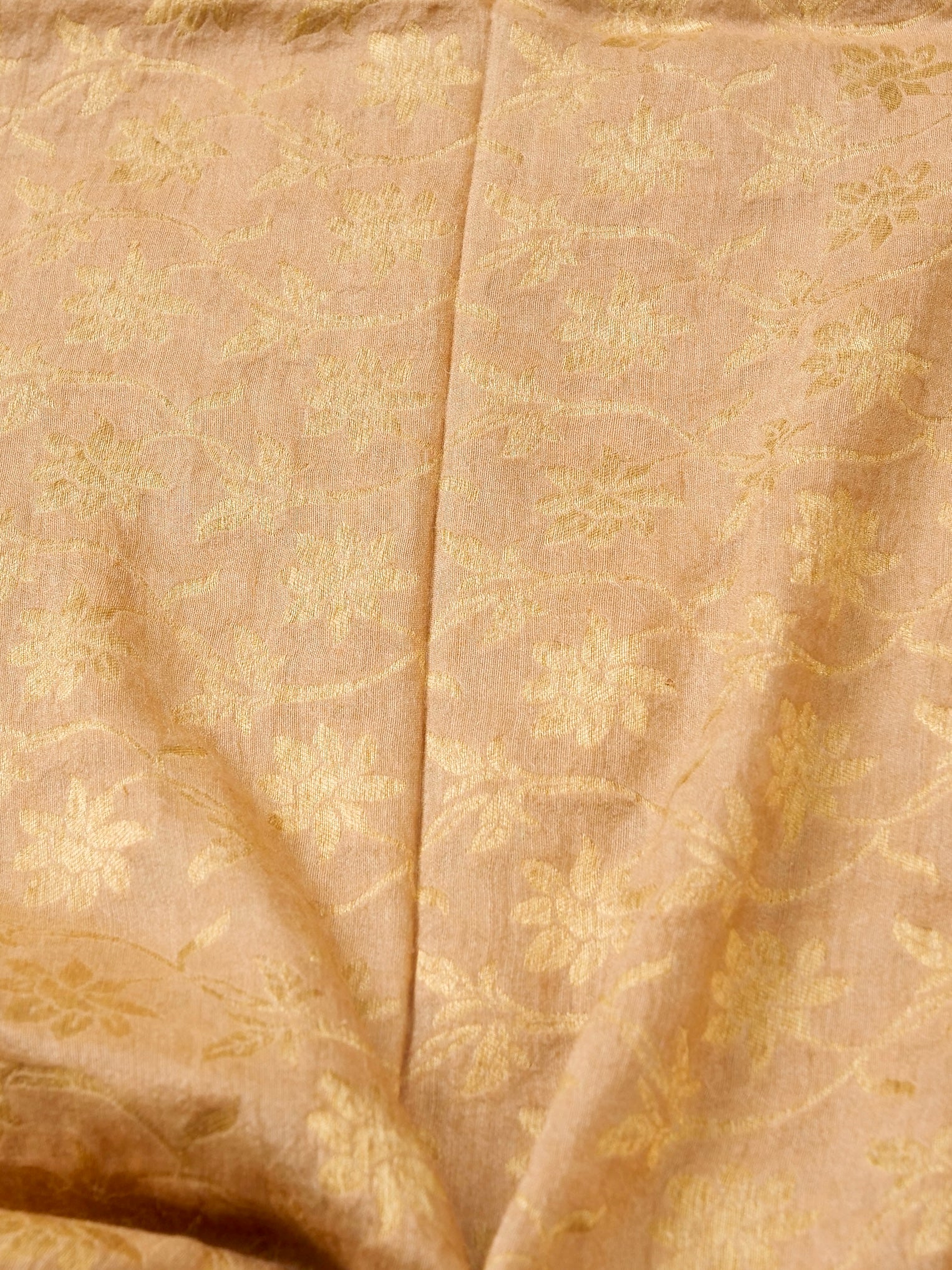 Beige Pure Moonga Silk Handloom Banarasi Dupatta - Khinkhwab