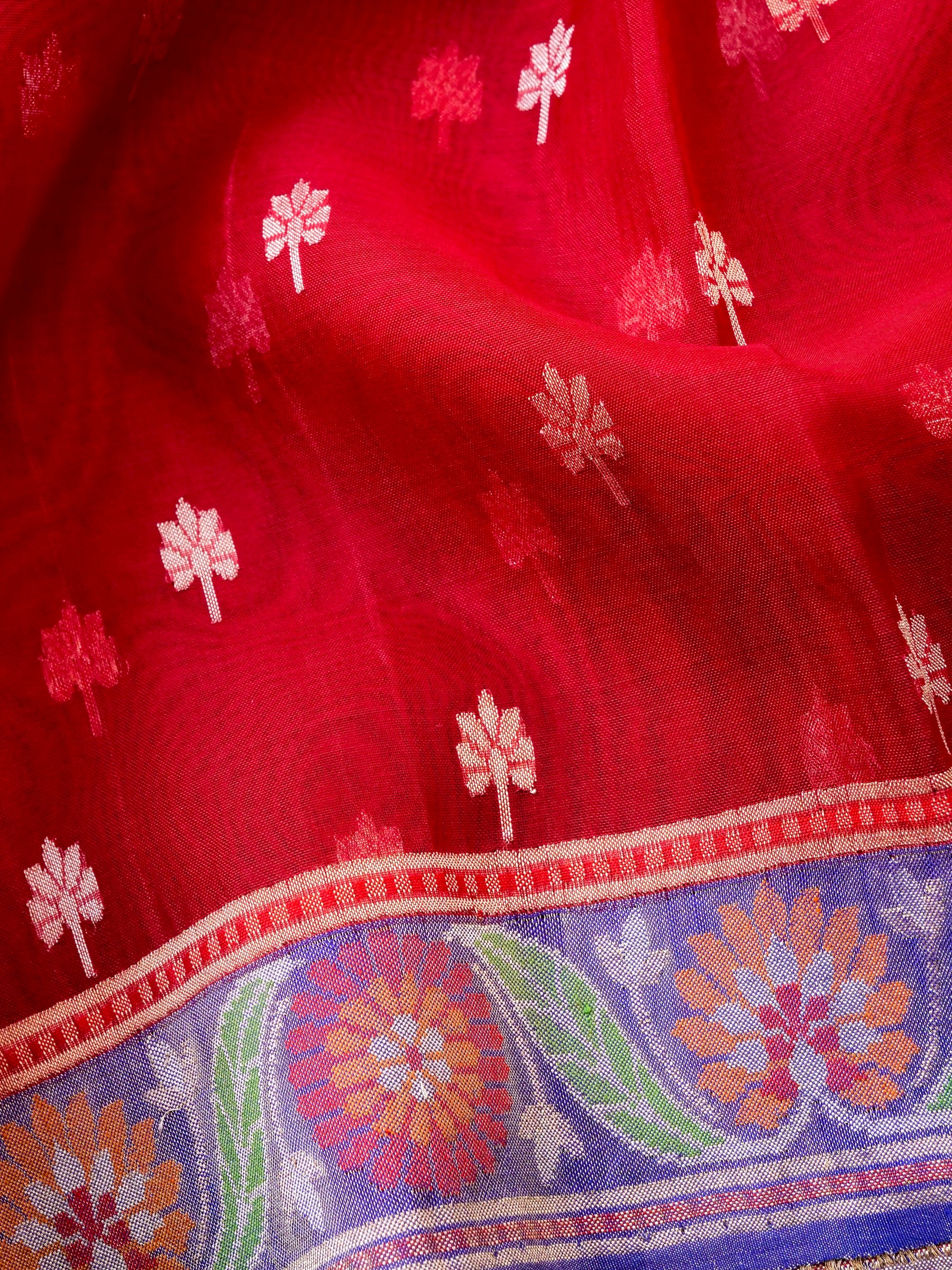 Handloom Pure Kora Silk Banarasi Kadwa Dupatta