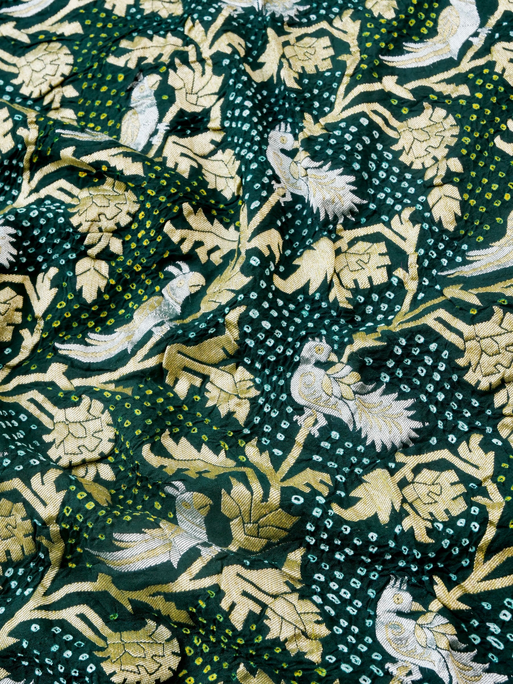 Banarasi Georgette Bandhani Birds Dupatta - Khinkhwab