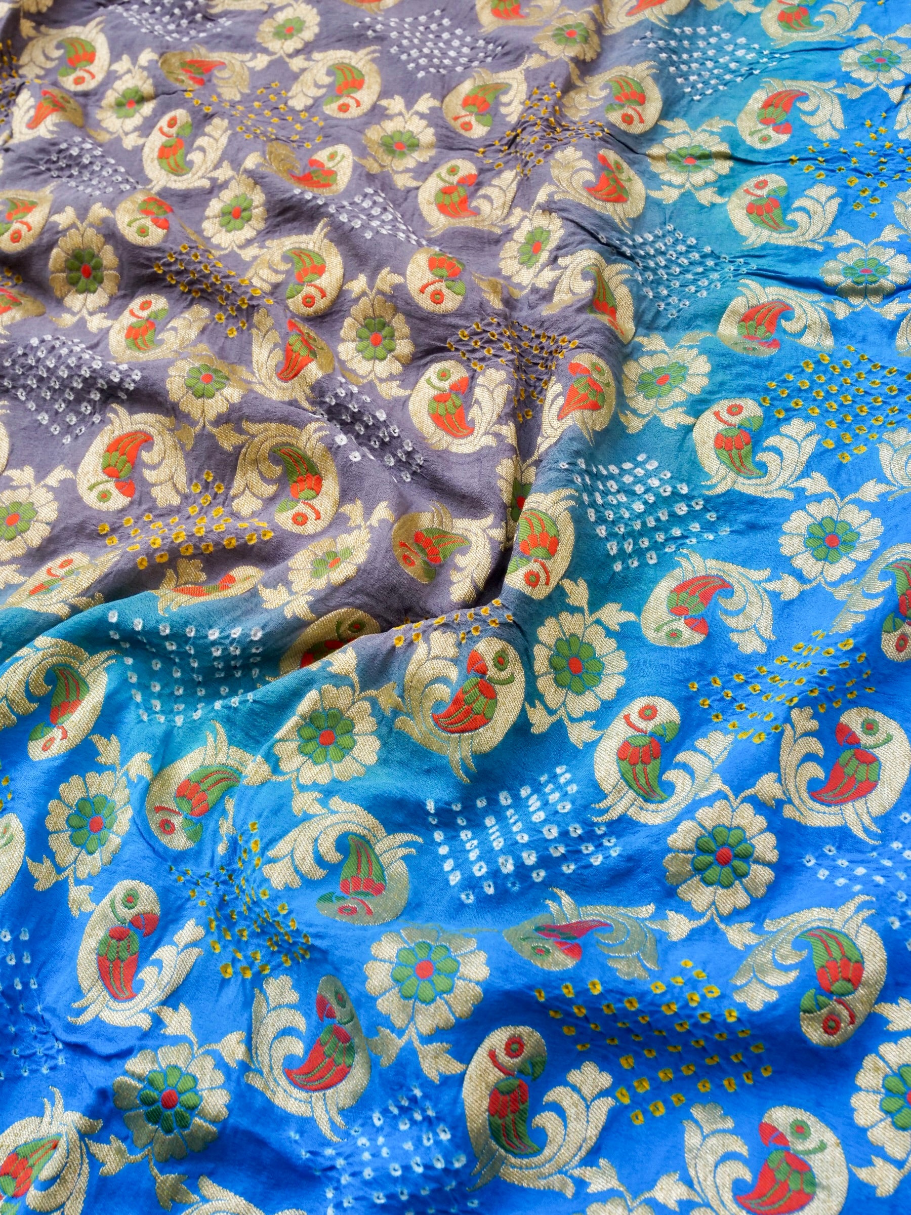 Banarasi Georgette Bandhani Birds Dupatta - Khinkhwab