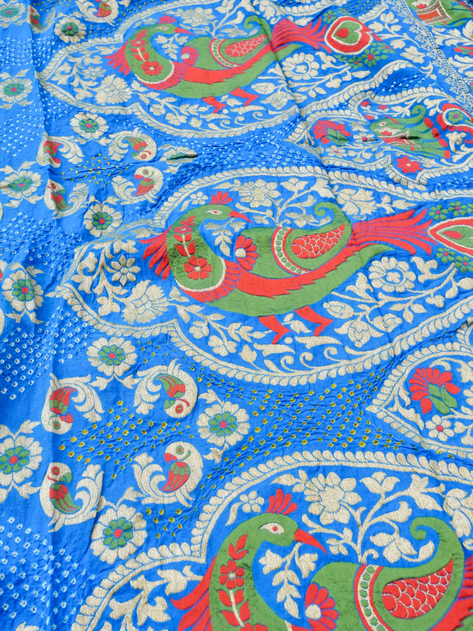 Banarasi Georgette Bandhani Birds Dupatta - Khinkhwab