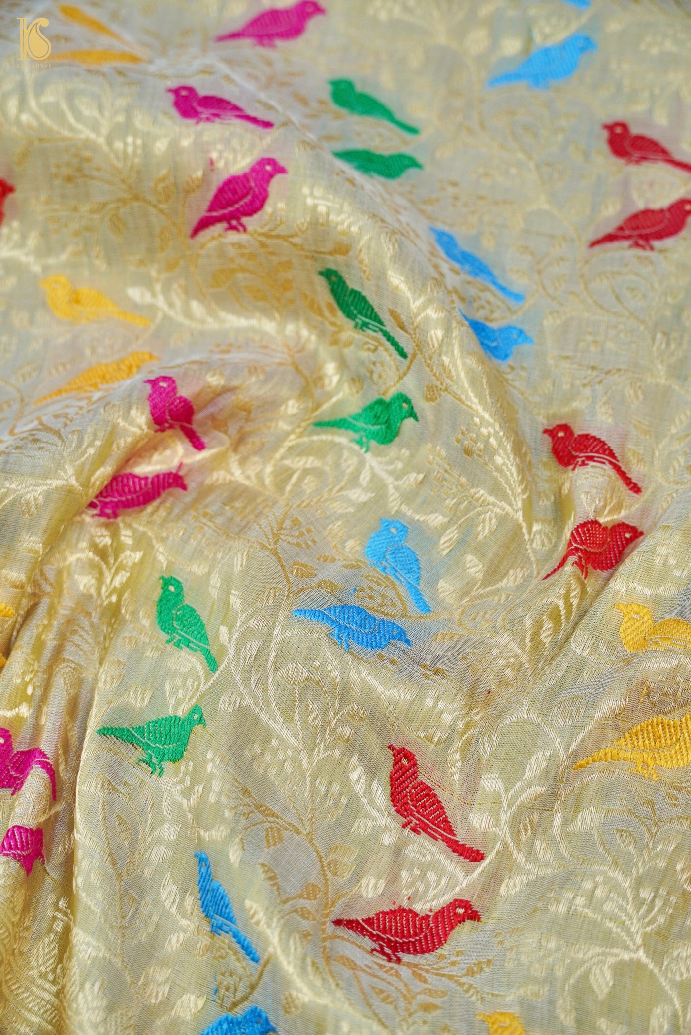 Handloom Banarasi Katan Silk Chidiya Dupatta