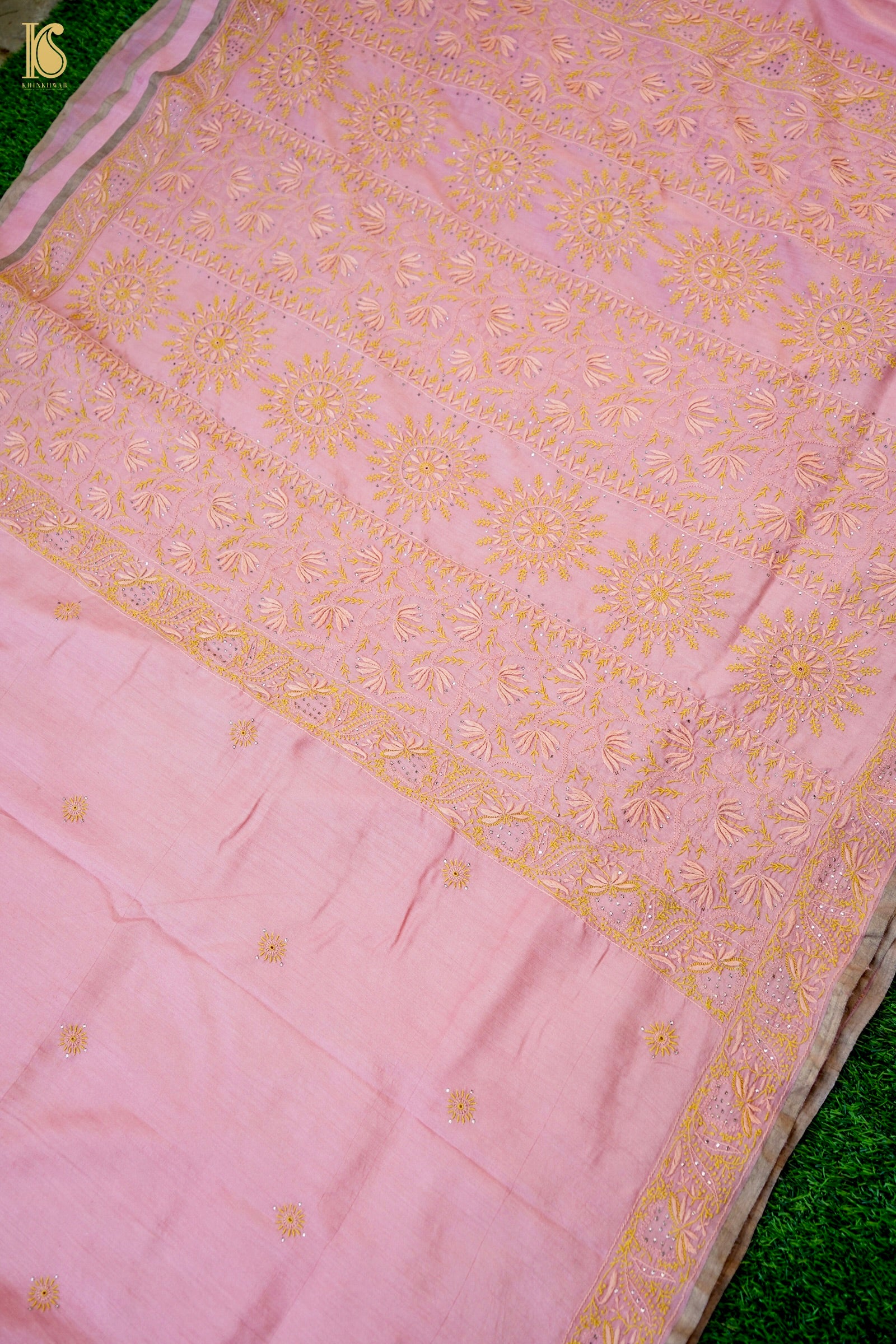 Chikankari Moonga Tussar Silk Saree