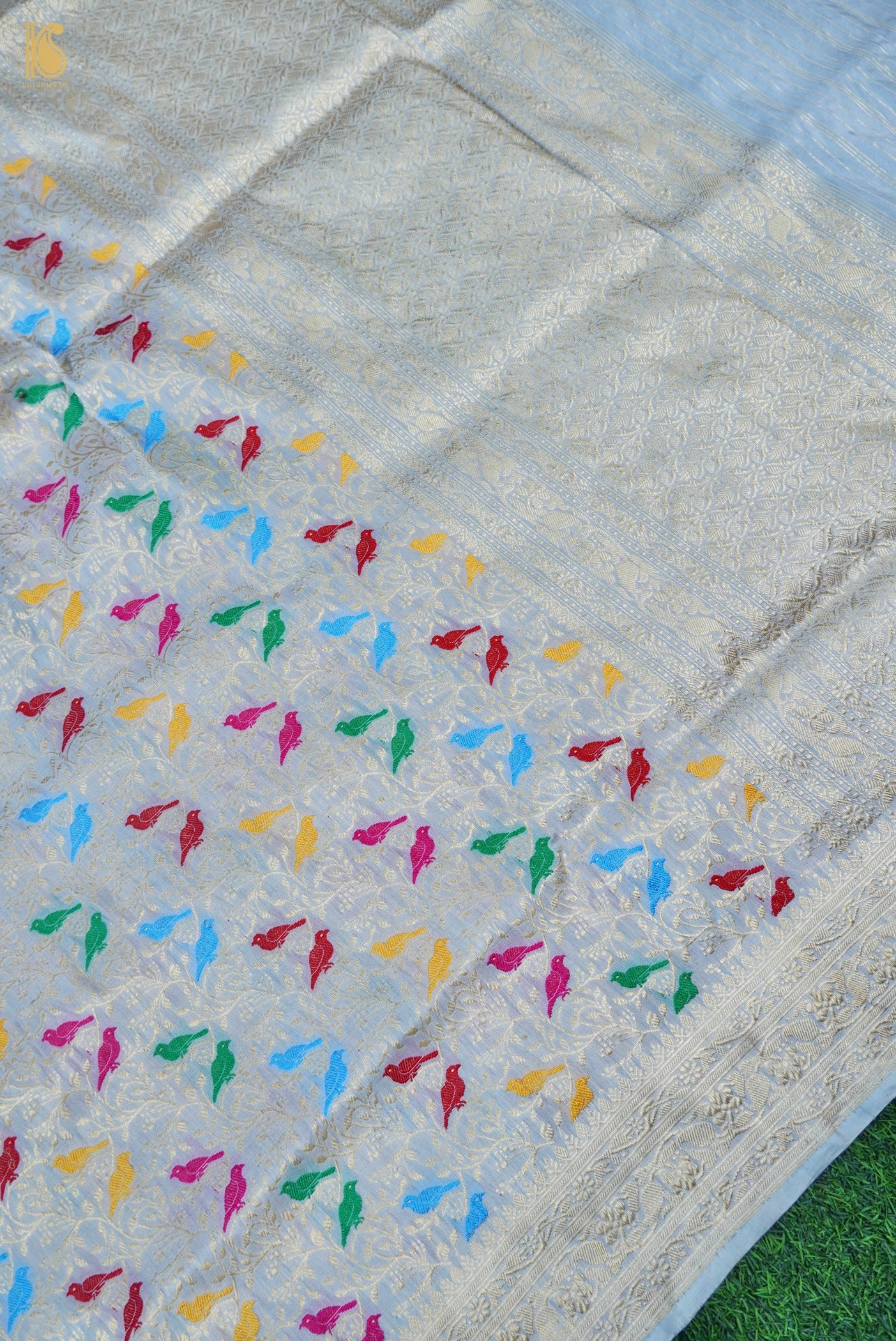 Handloom Banarasi Katan Silk Chidiya Dupatta