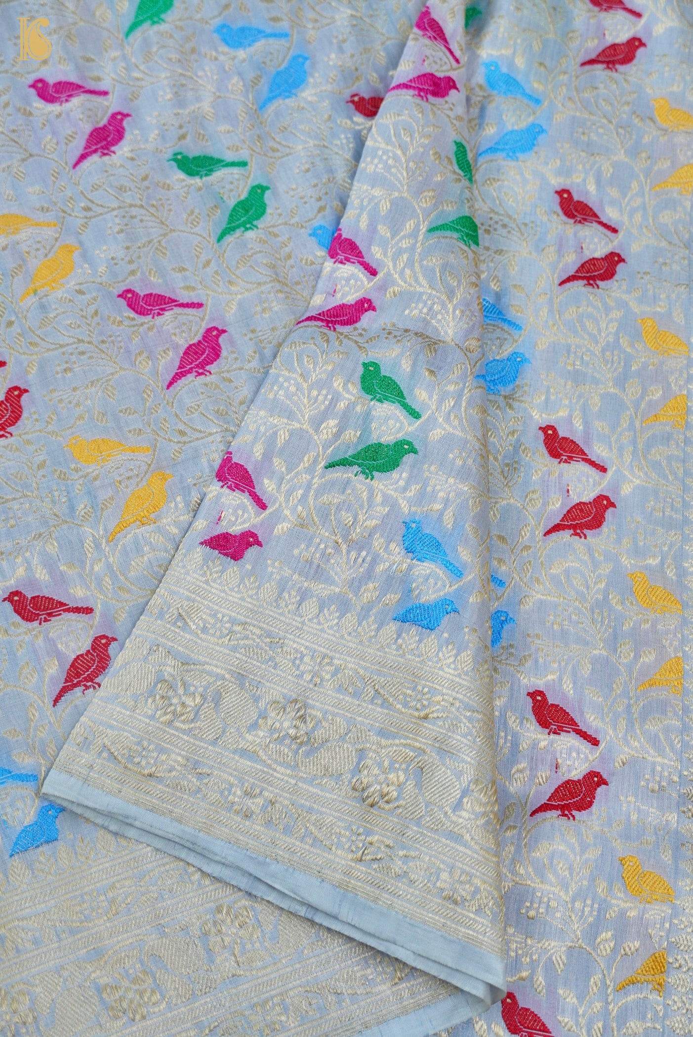 Handloom Banarasi Katan Silk Chidiya Dupatta