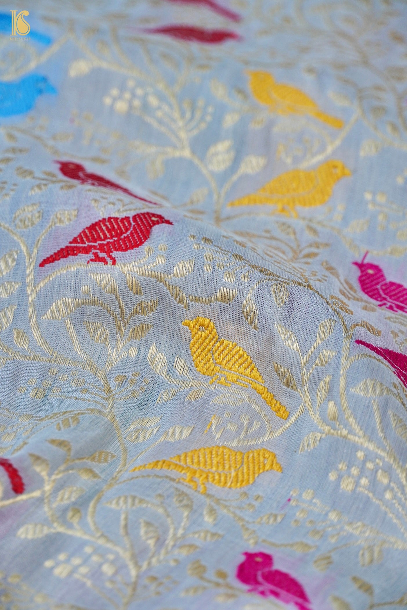 Handloom Banarasi Katan Silk Chidiya Dupatta