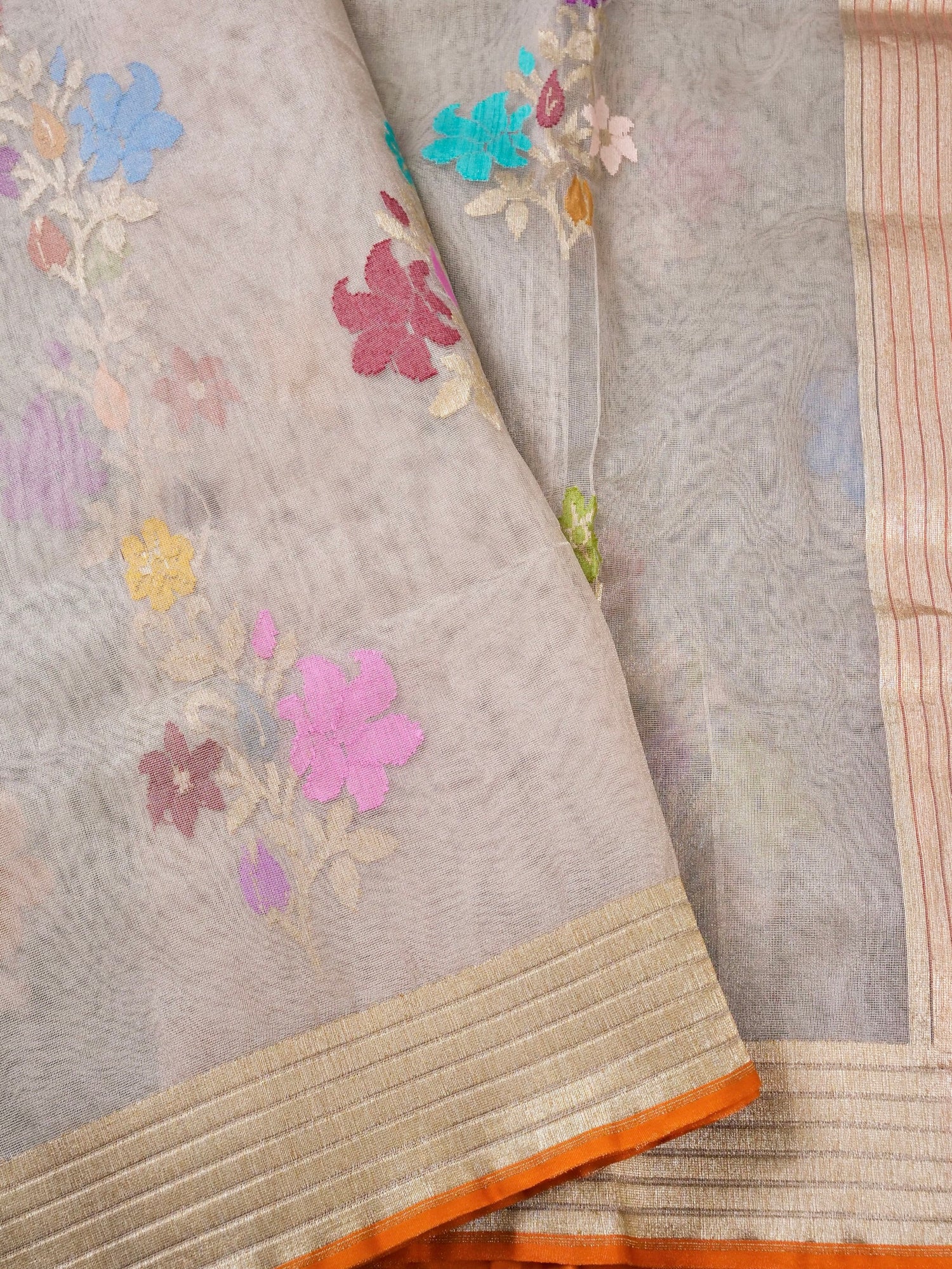 Pure Banarasi Tissue Net Ektara Saree