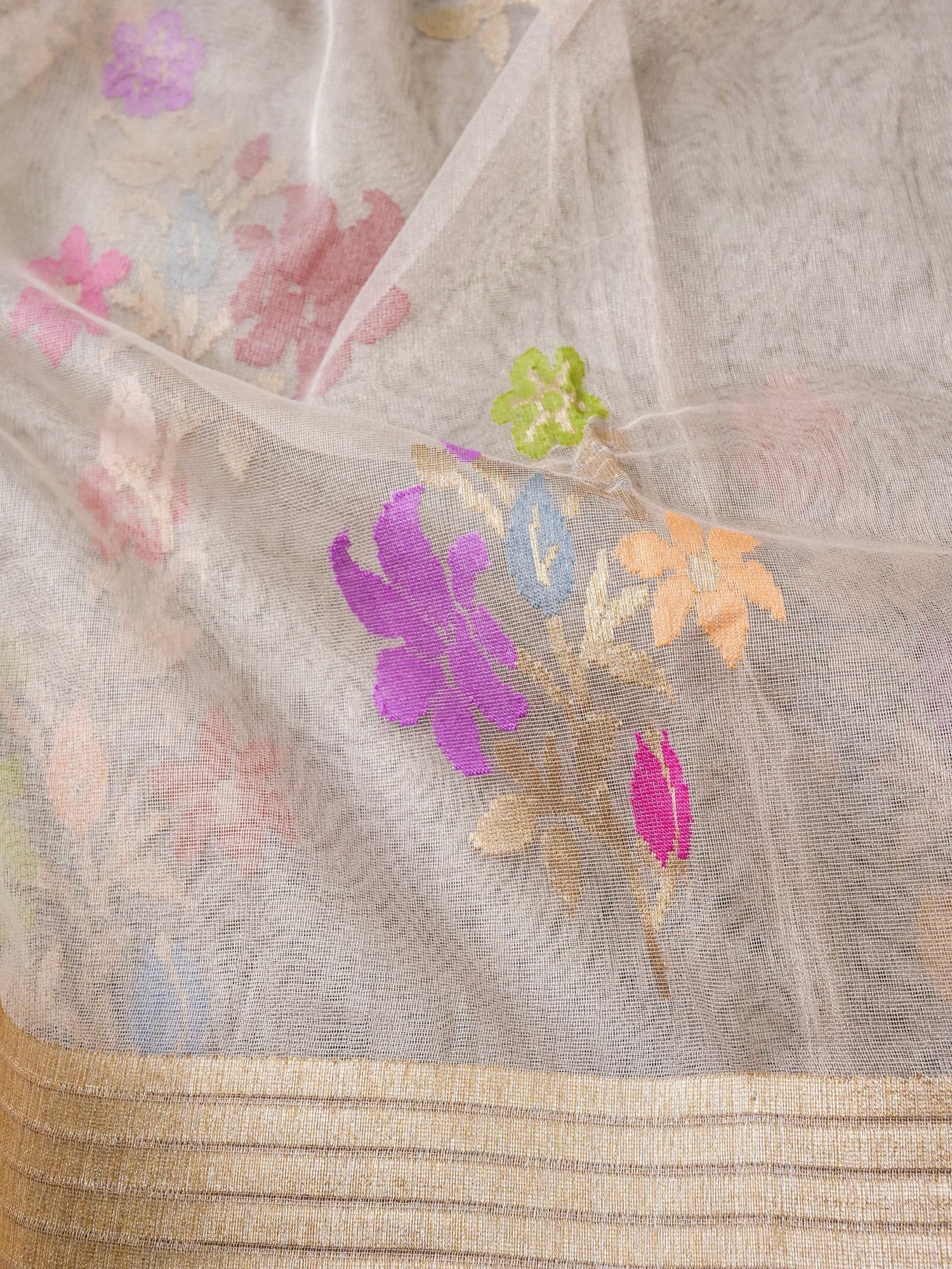 Pure Banarasi Tissue Net Ektara Saree