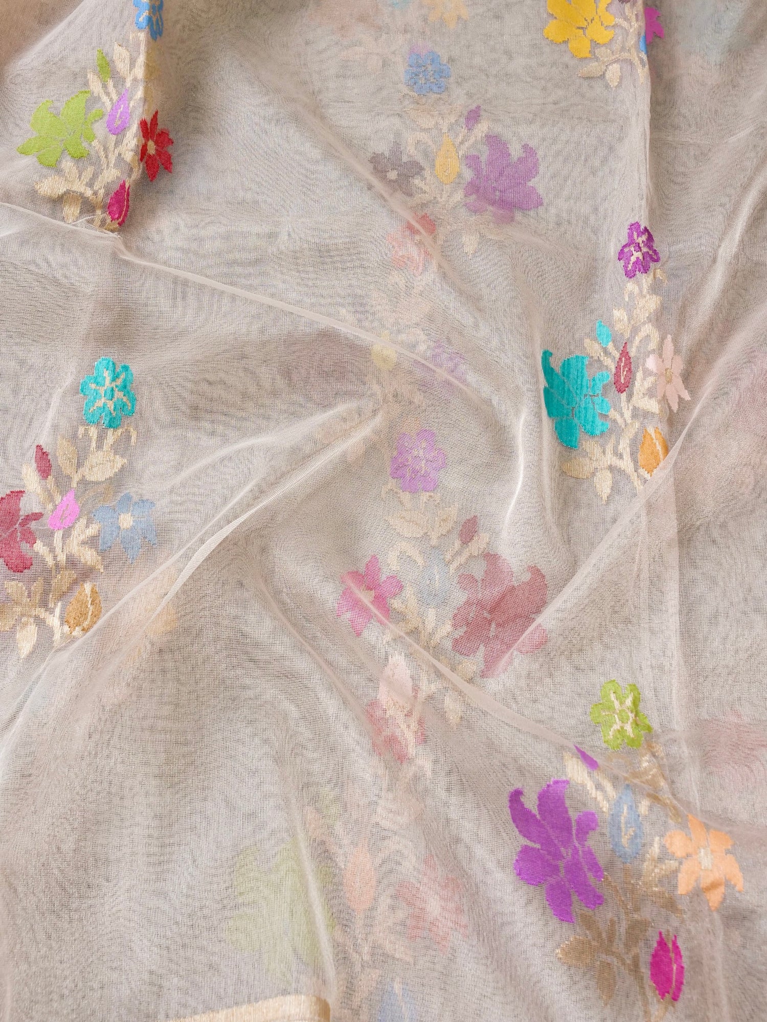 Pure Banarasi Tissue Net Ektara Saree