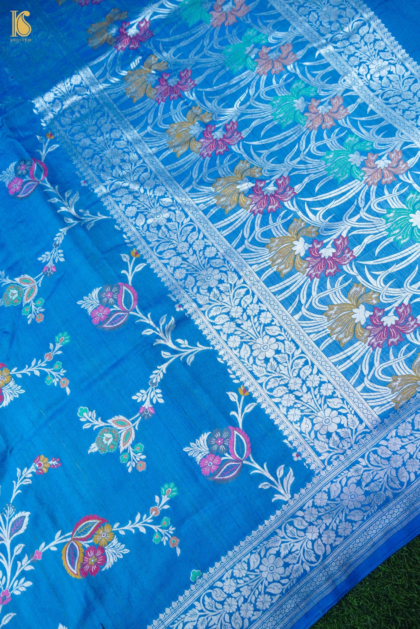 Handloom Banarasi Tussar Silk Meenakari Saree