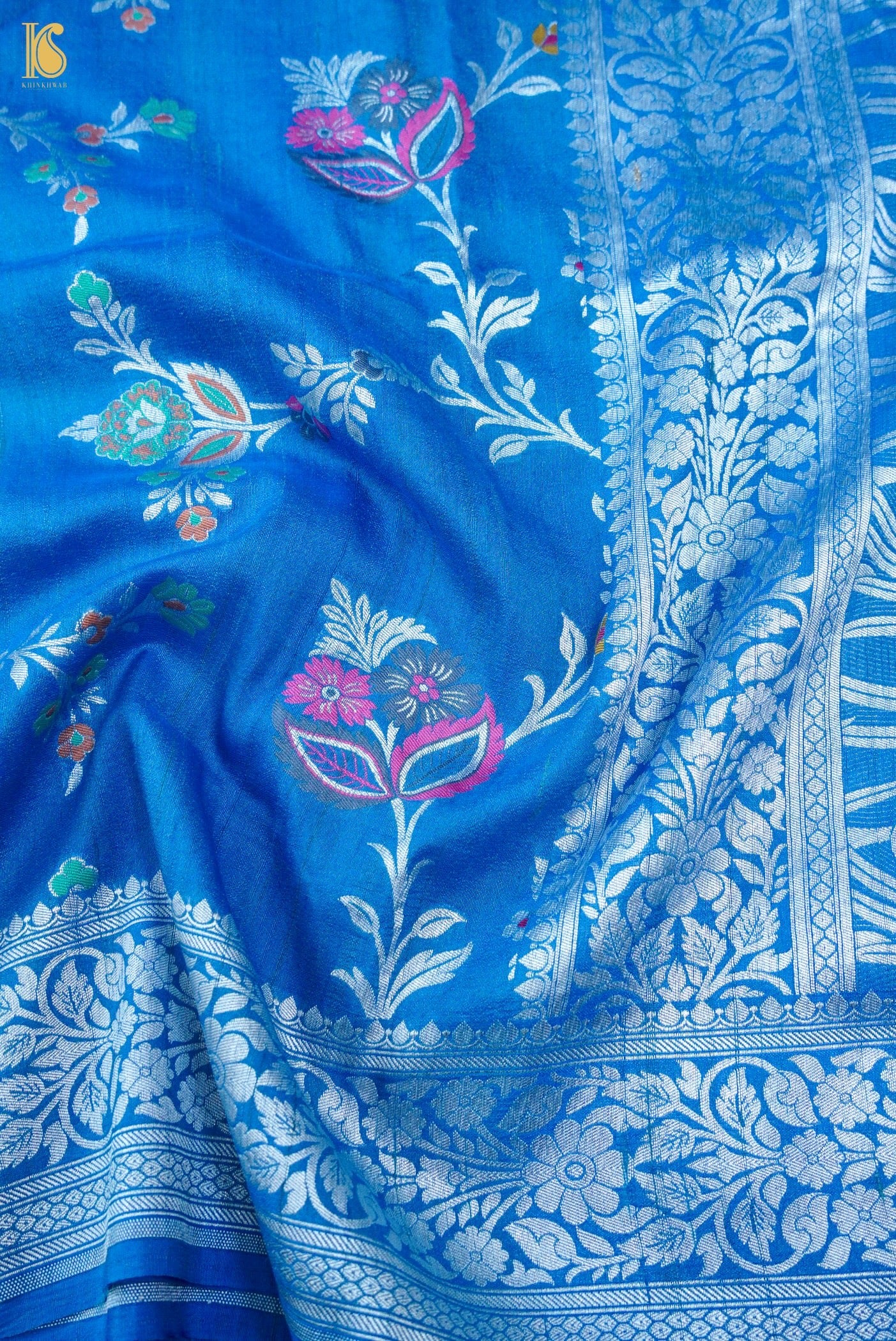 Handloom Banarasi Tussar Silk Meenakari Saree