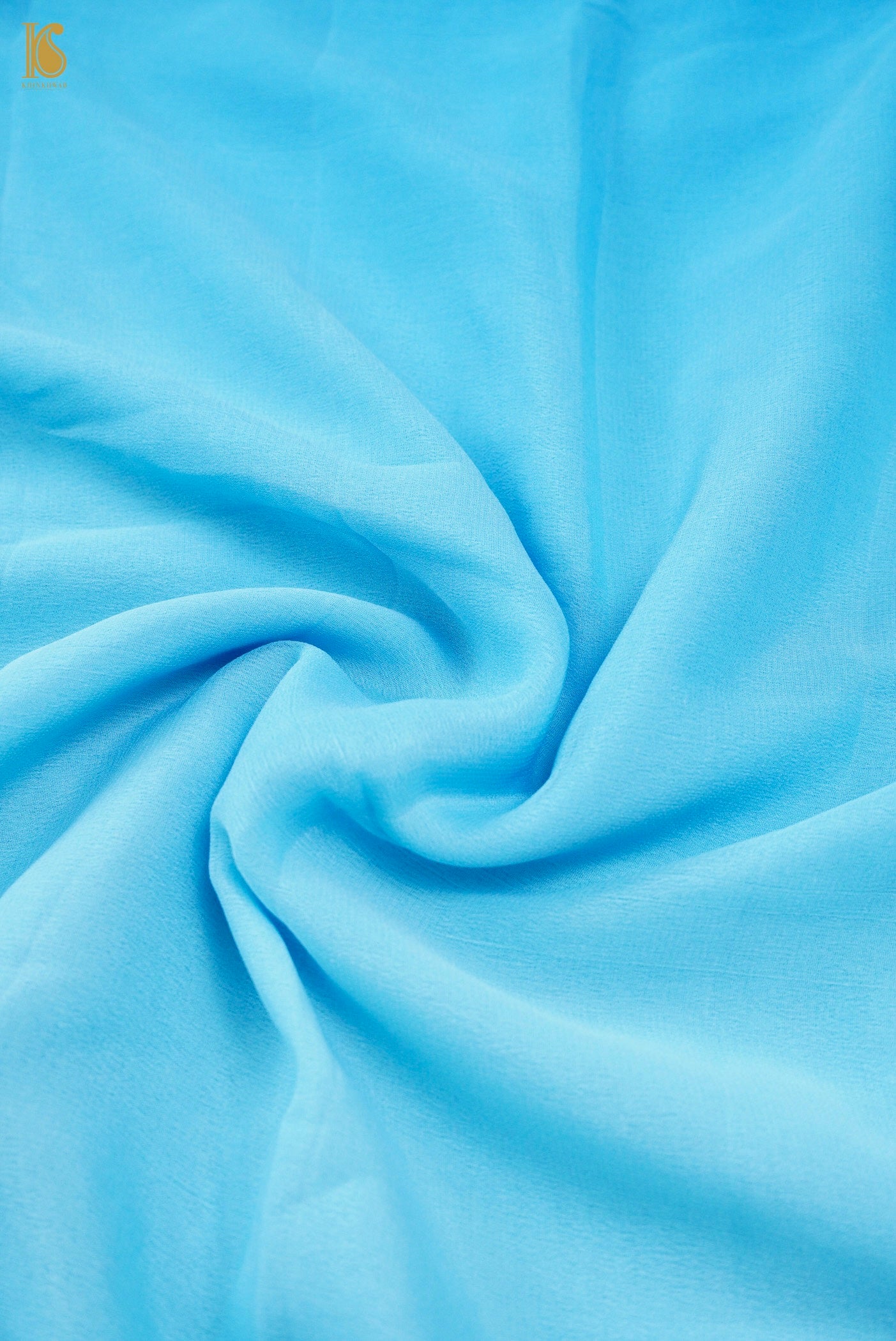 Blue Plain Georgette Handloom Banarasi Saree
