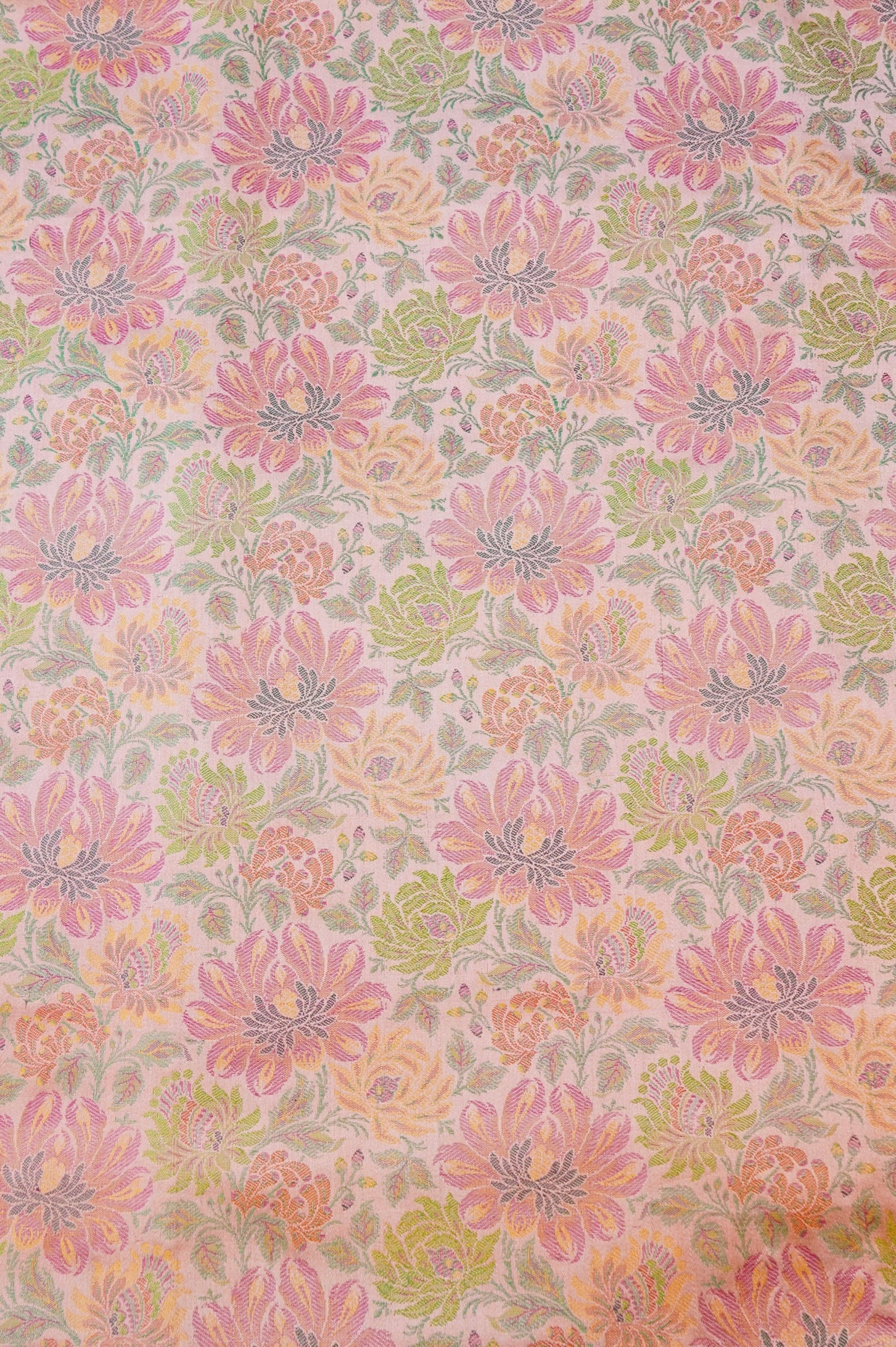 Handloom Banarasi Marigold Tanchoi Silk Fabric