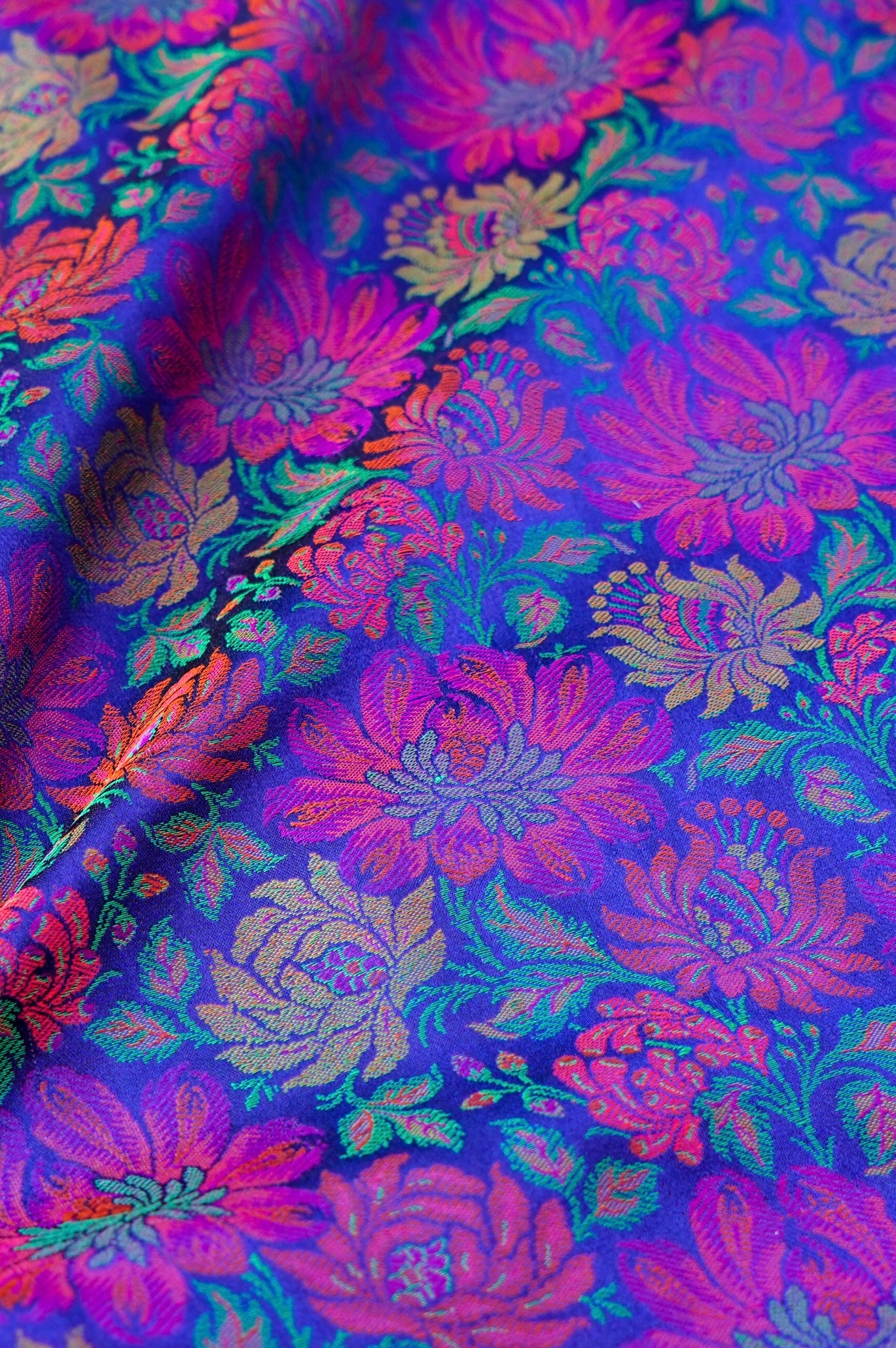 Handloom Banarasi Marigold Tanchoi Silk Fabric