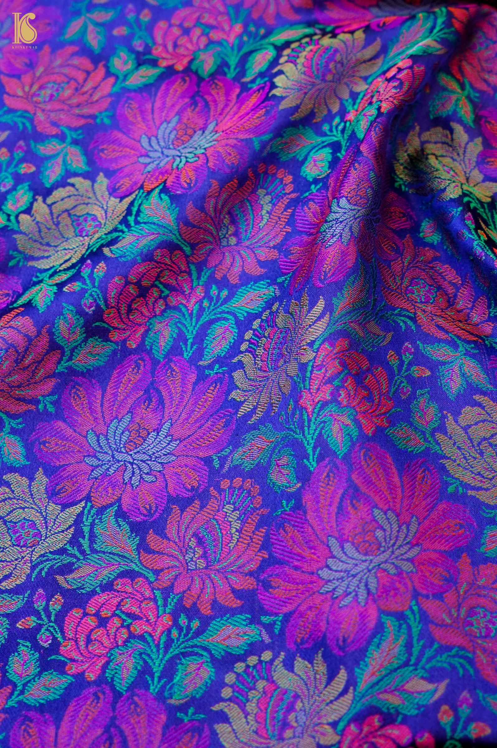 Handloom Banarasi Marigold Tanchoi Silk Fabric