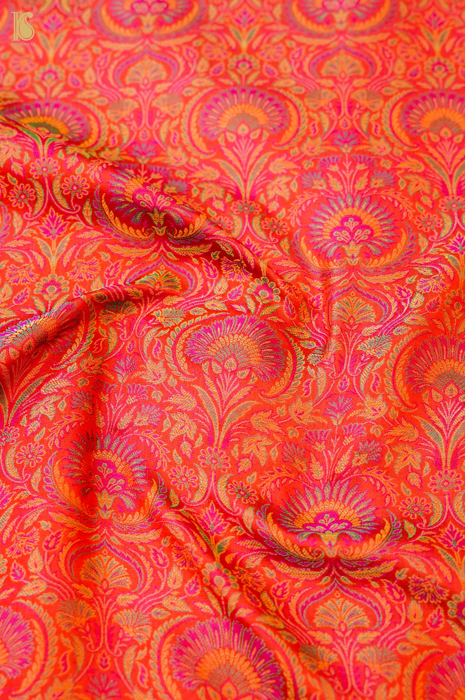 Handloom Banarasi Neelkanthi Tanchoi Silk Fabric