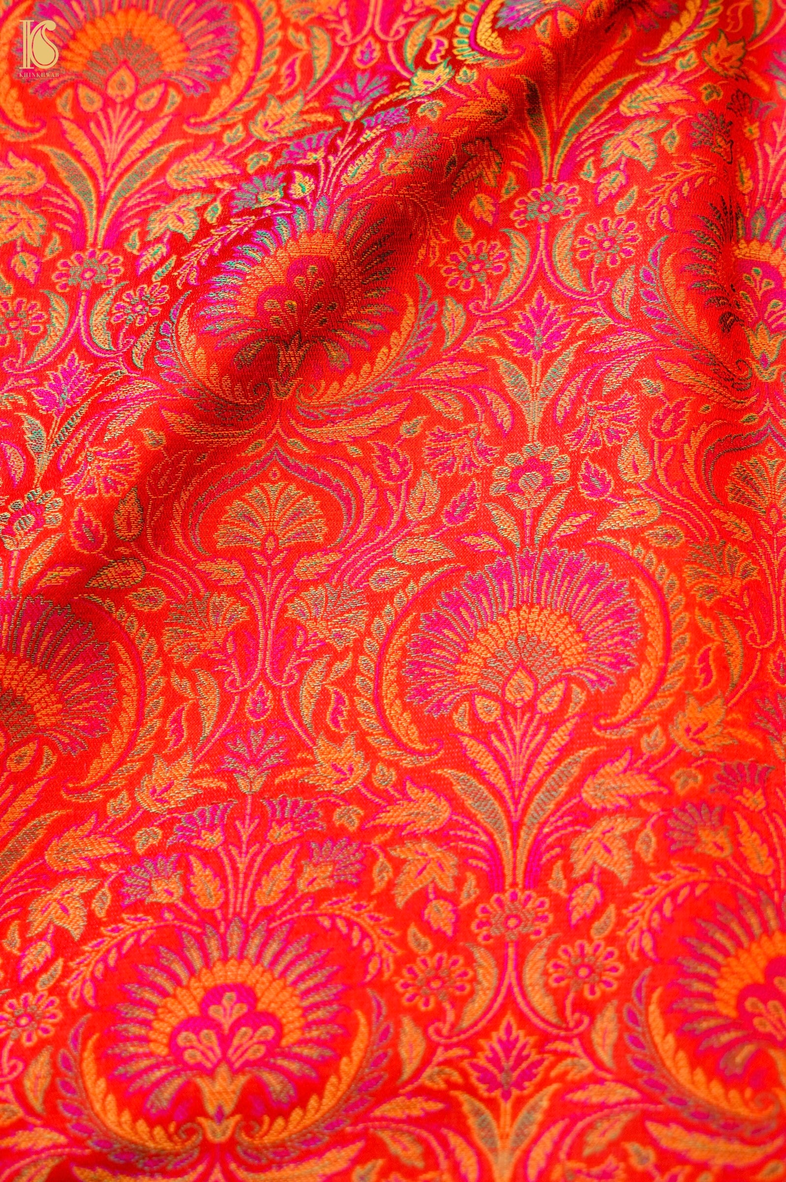 Handloom Banarasi Neelkanthi Tanchoi Silk Fabric