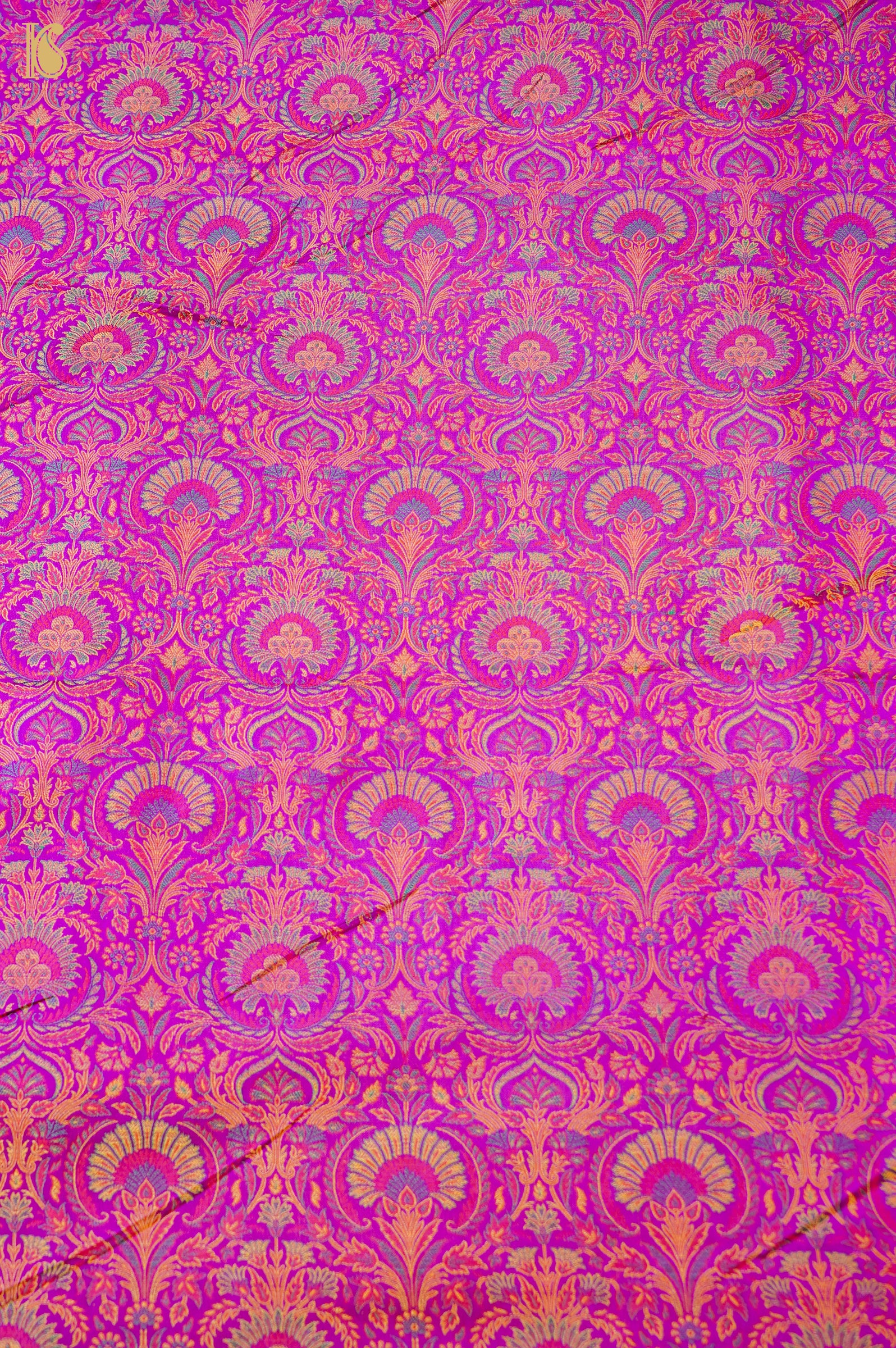 Handloom Banarasi Neelkanthi Tanchoi Silk Fabric