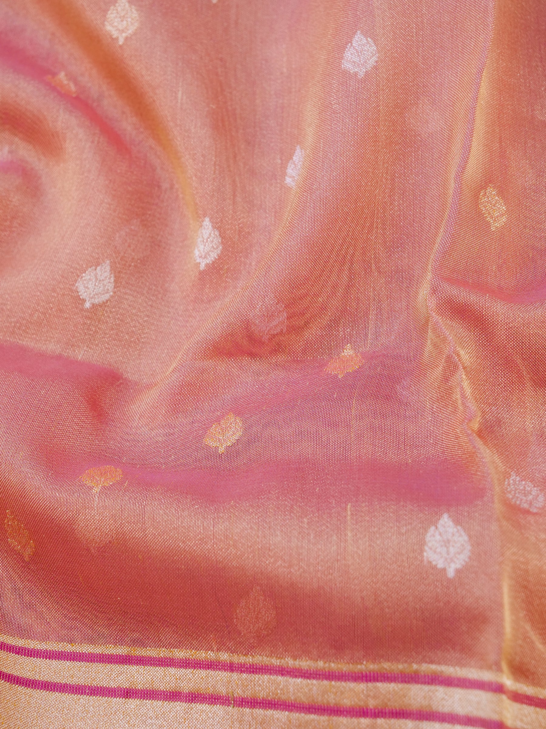 Banarasi Pure Silk Tissue Kadwa Handloom Saree | Blush Pink - Khinkhwab