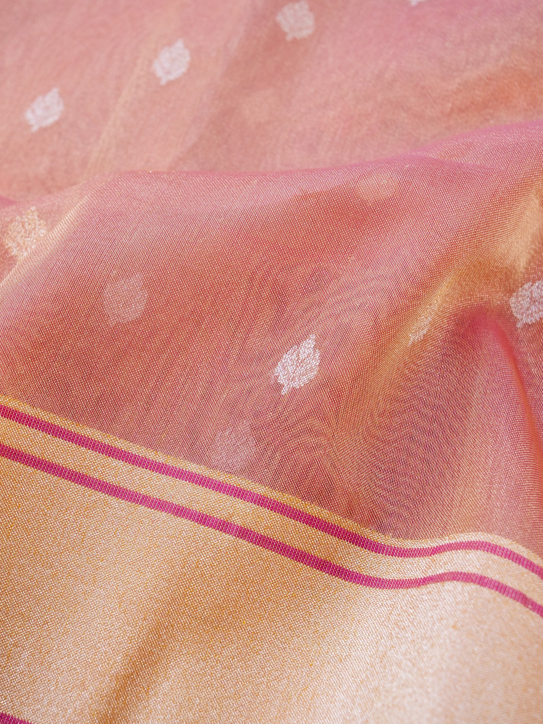 Banarasi Pure Silk Tissue Kadwa Handloom Saree | Blush Pink - Khinkhwab