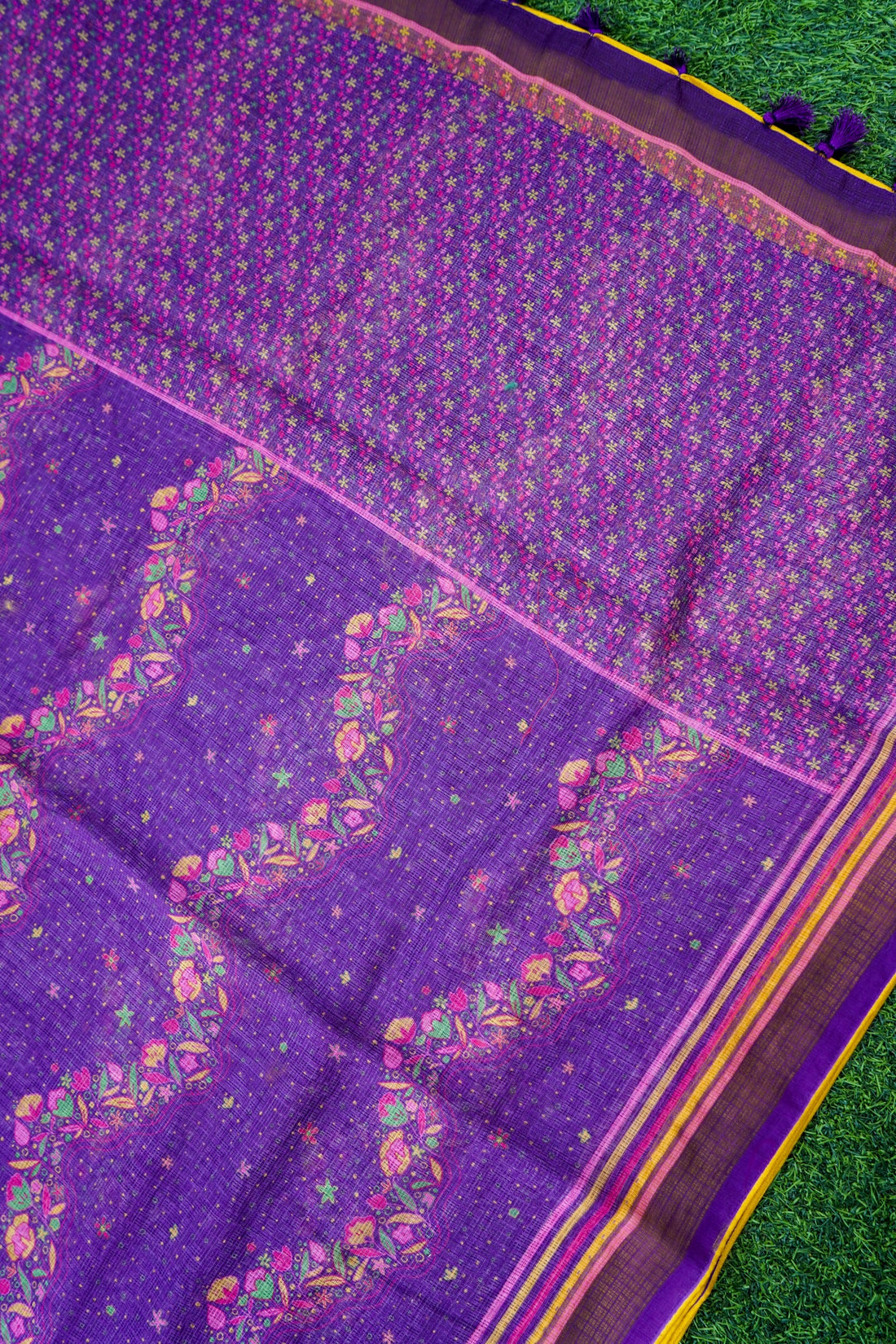 Iris Purple & Pink Titli Print Kota Saree - Khinkhwab