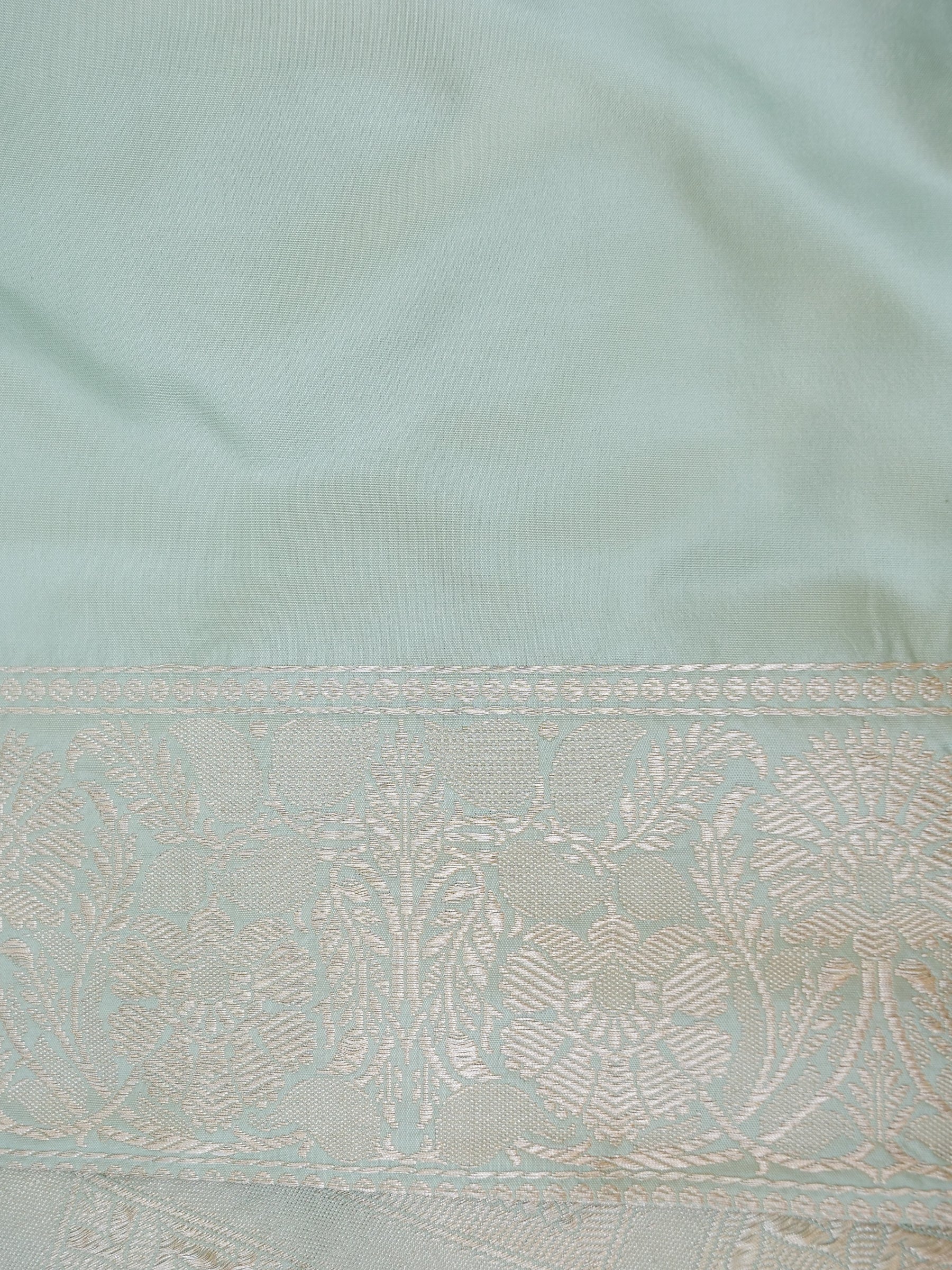 Banarasi Silk Kadwa Floral Jaal Handloom Saree | Mint - Khinkhwab