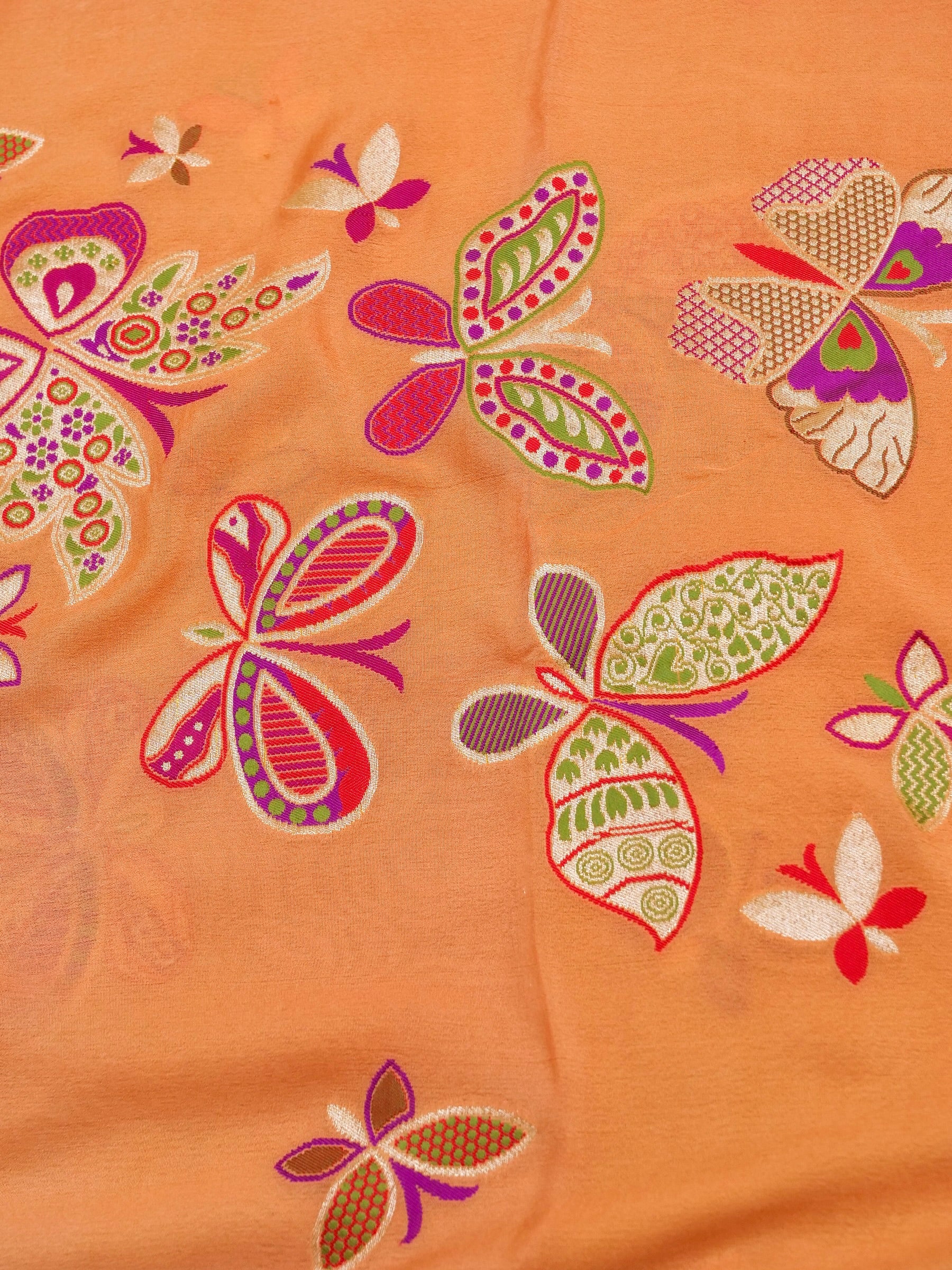 Palchhin | Handloom Banarasi Georgette Meenakari Butterfly Dupatta - Khinkhwab