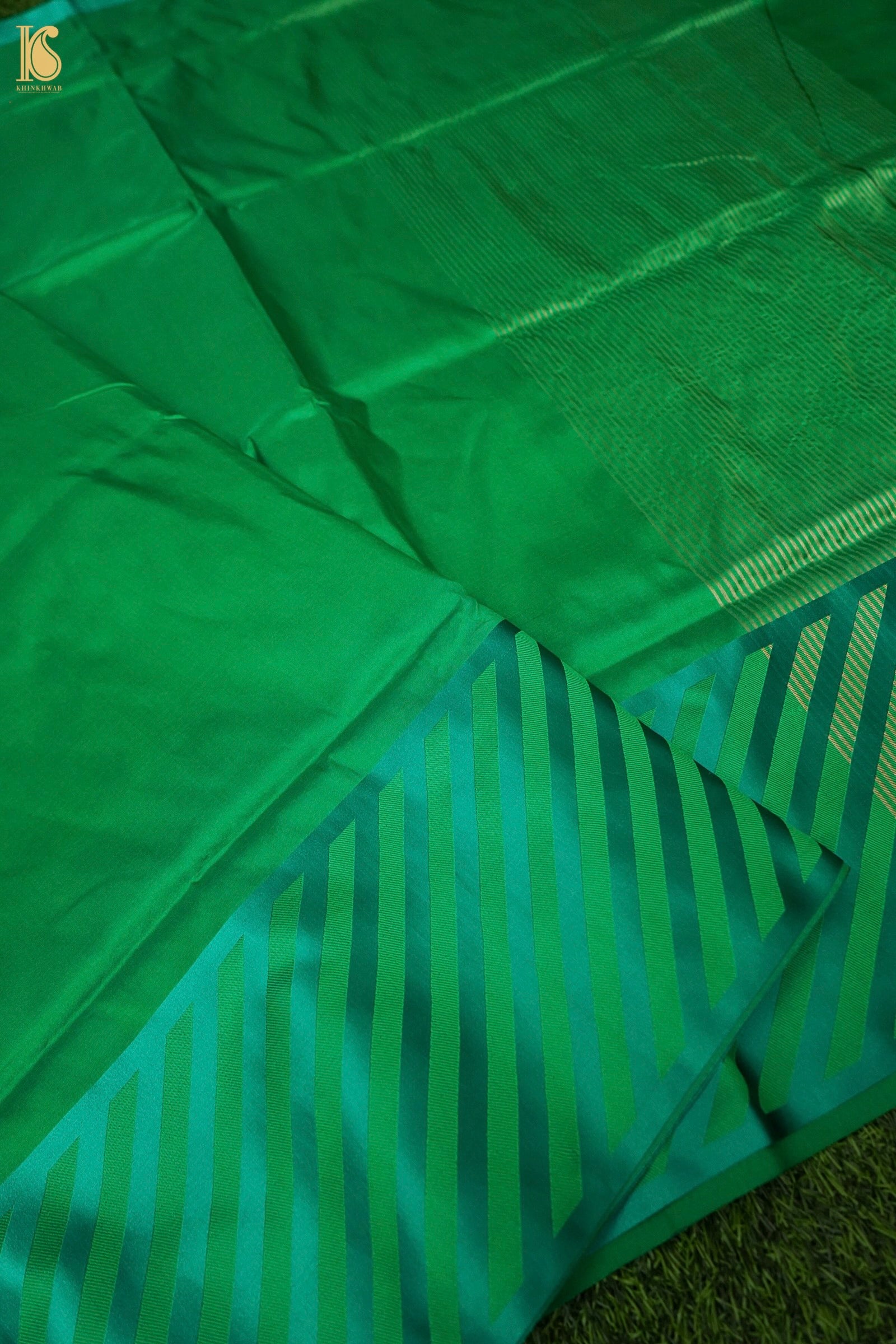 Handwoven Green Mashru Silk Banarasi Saree