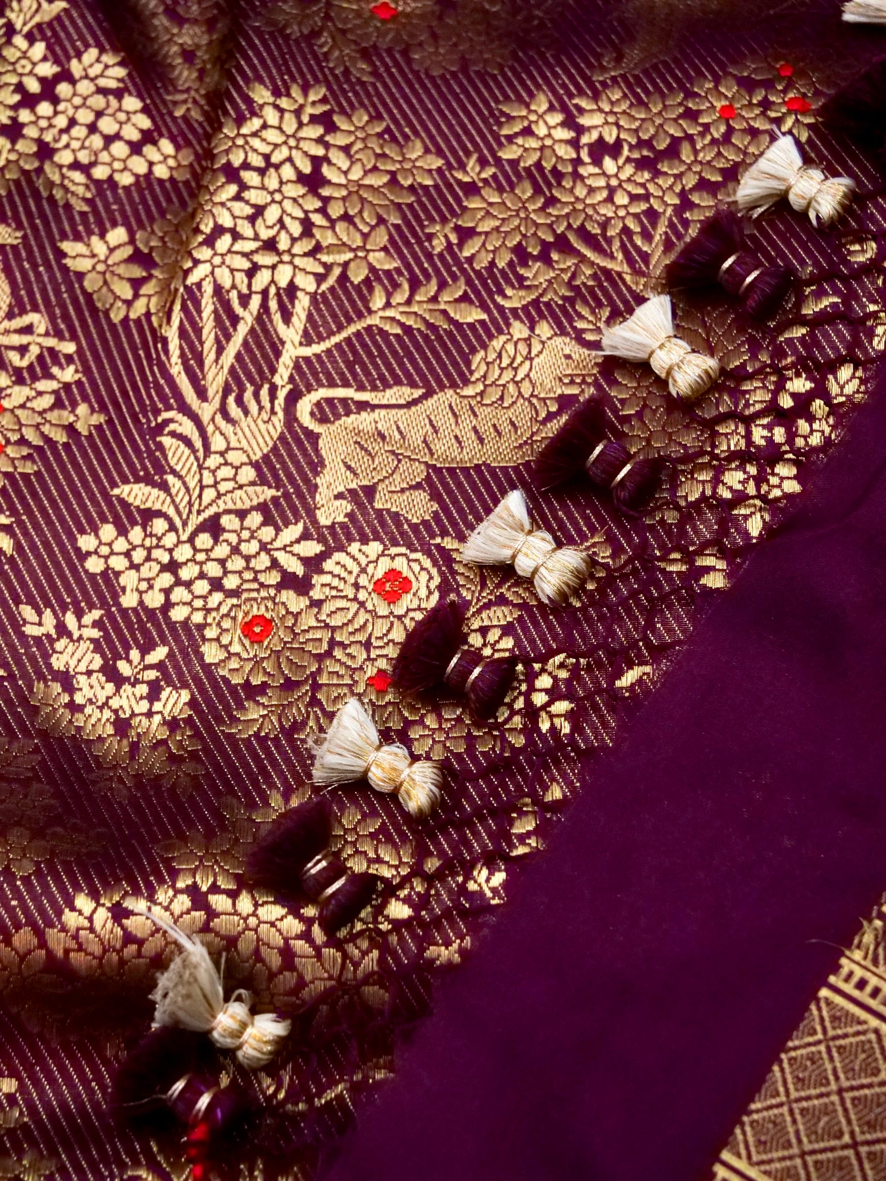 Handloom Banarasi Katan Silk Shikargah Jungle Saree - Khinkhwab