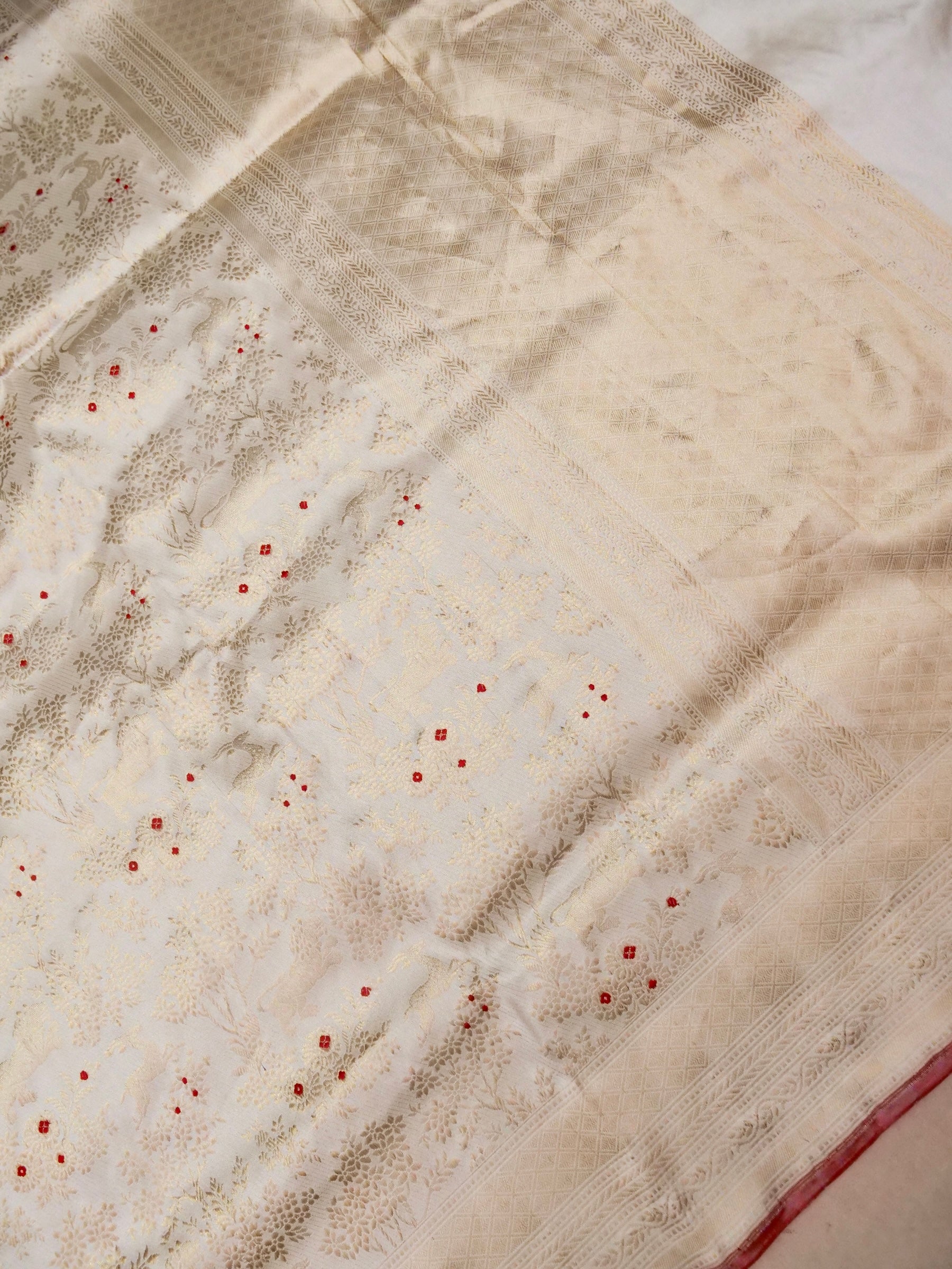 Handloom Banarasi Katan Silk Shikargah Jungle Saree - Khinkhwab