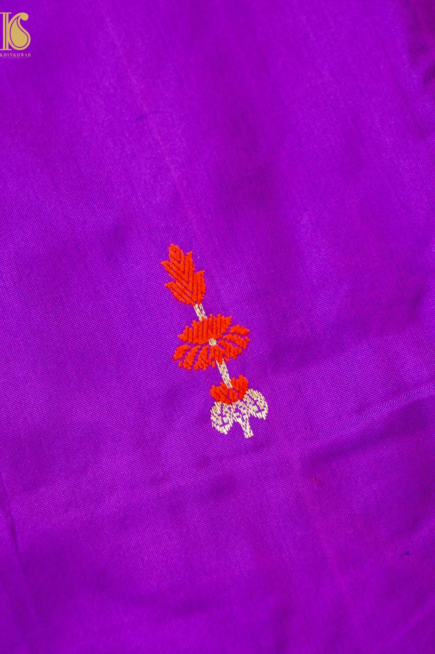 Handloom Banarasi Katan Silk Kadwa Ektara Saree with Meenakari Border