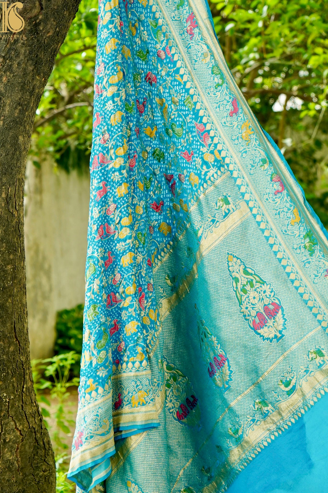 Banarasi Bandhani Georgette Shikargah Dupatta