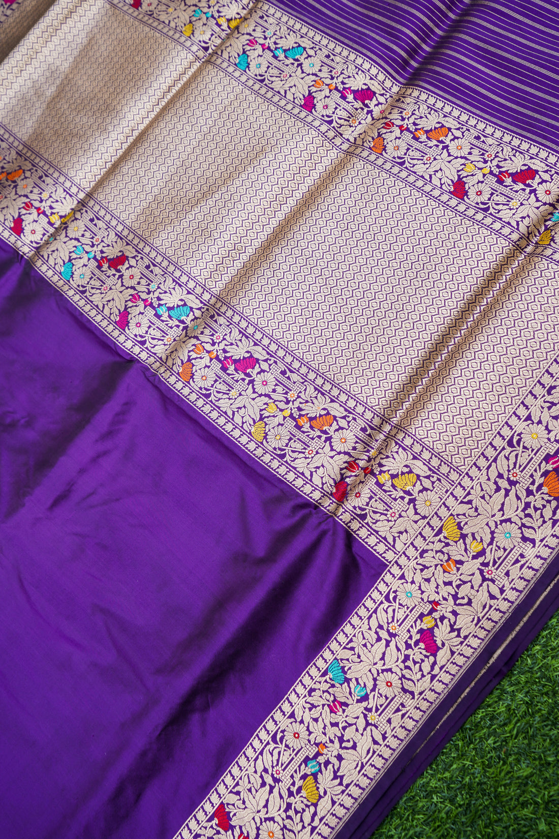 Pure Katan Silk Kadwa Meenakari Banarasi Saree in Royal Purple