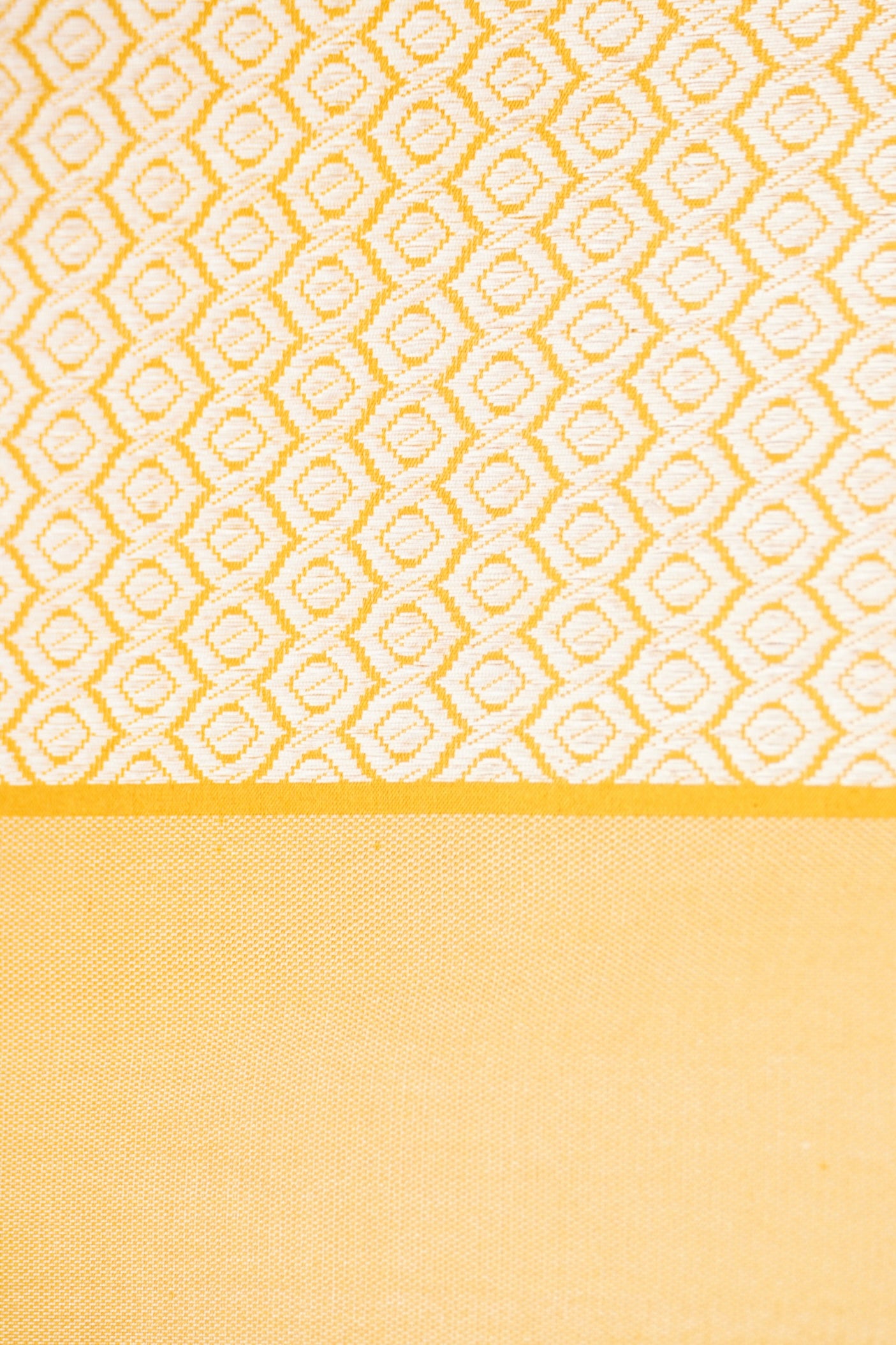 Pure Katan Silk Salaidar Zari Stripe Banarasi Saree in Marigold Yellow