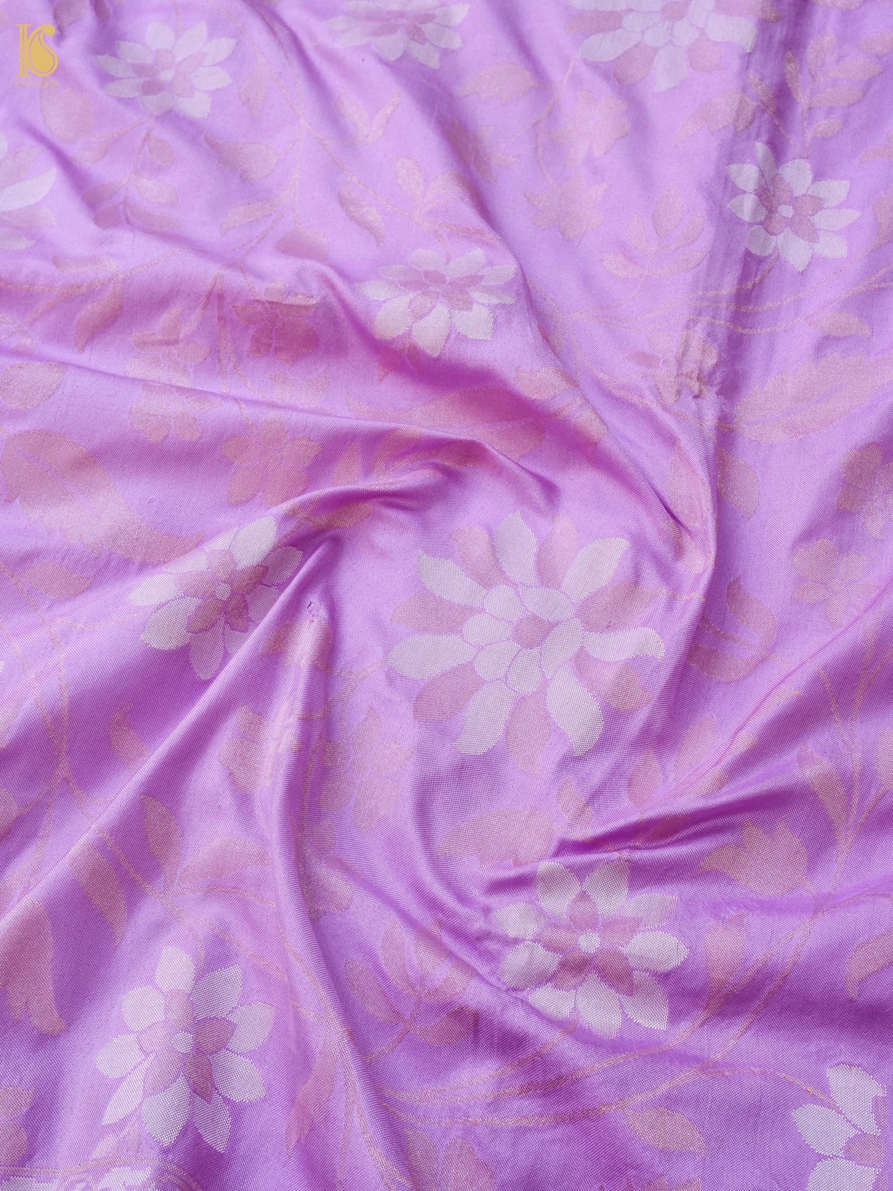 Banarasi Katan Silk Jamdani Saree in Lavender Mist