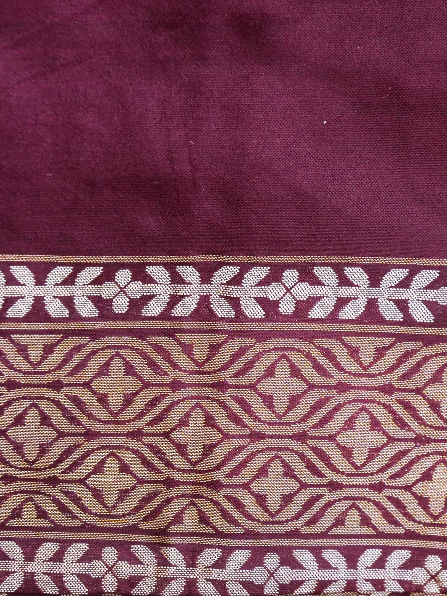 Banarasi Katan Silk Jamdani Saree in Wine Maroon