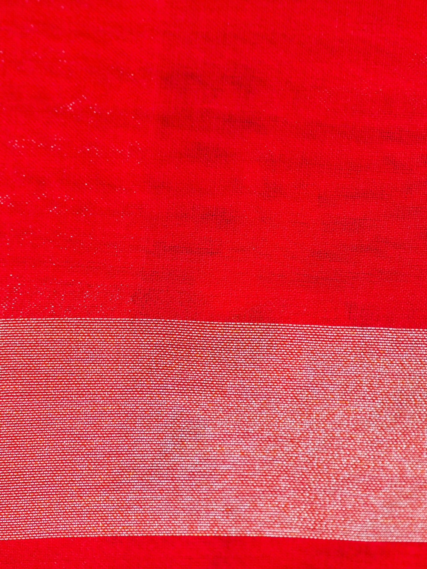 Banarasi Kora Silk Ektara Jamdani Saree in Tomato Red