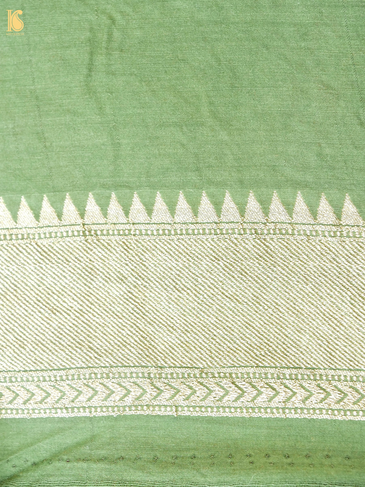 Khinkhwab Banarasi Tussar Georgette Meenakari Cutwork Saree in Sage Green