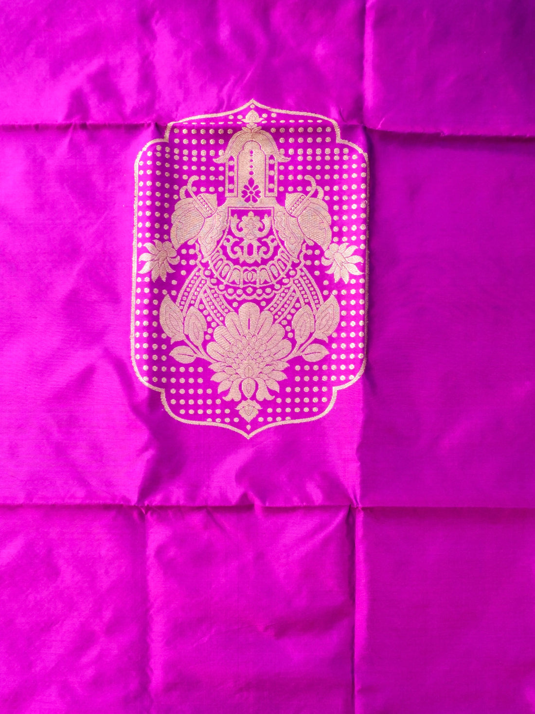 Banarasi Katan Silk Kurta Fabric with Salwar in Magenta