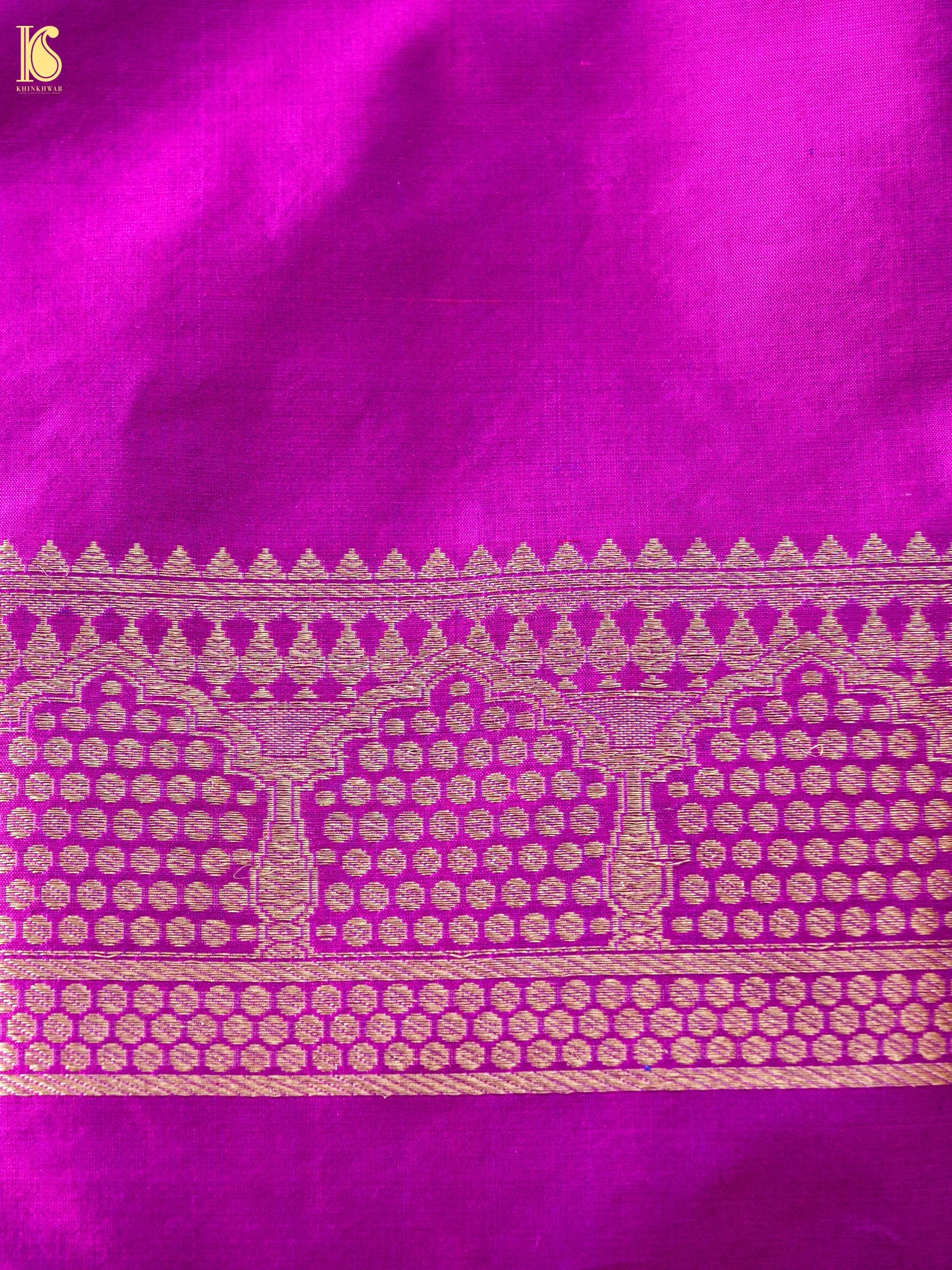 Banarasi Katan Silk Kurta Fabric with Salwar in Magenta