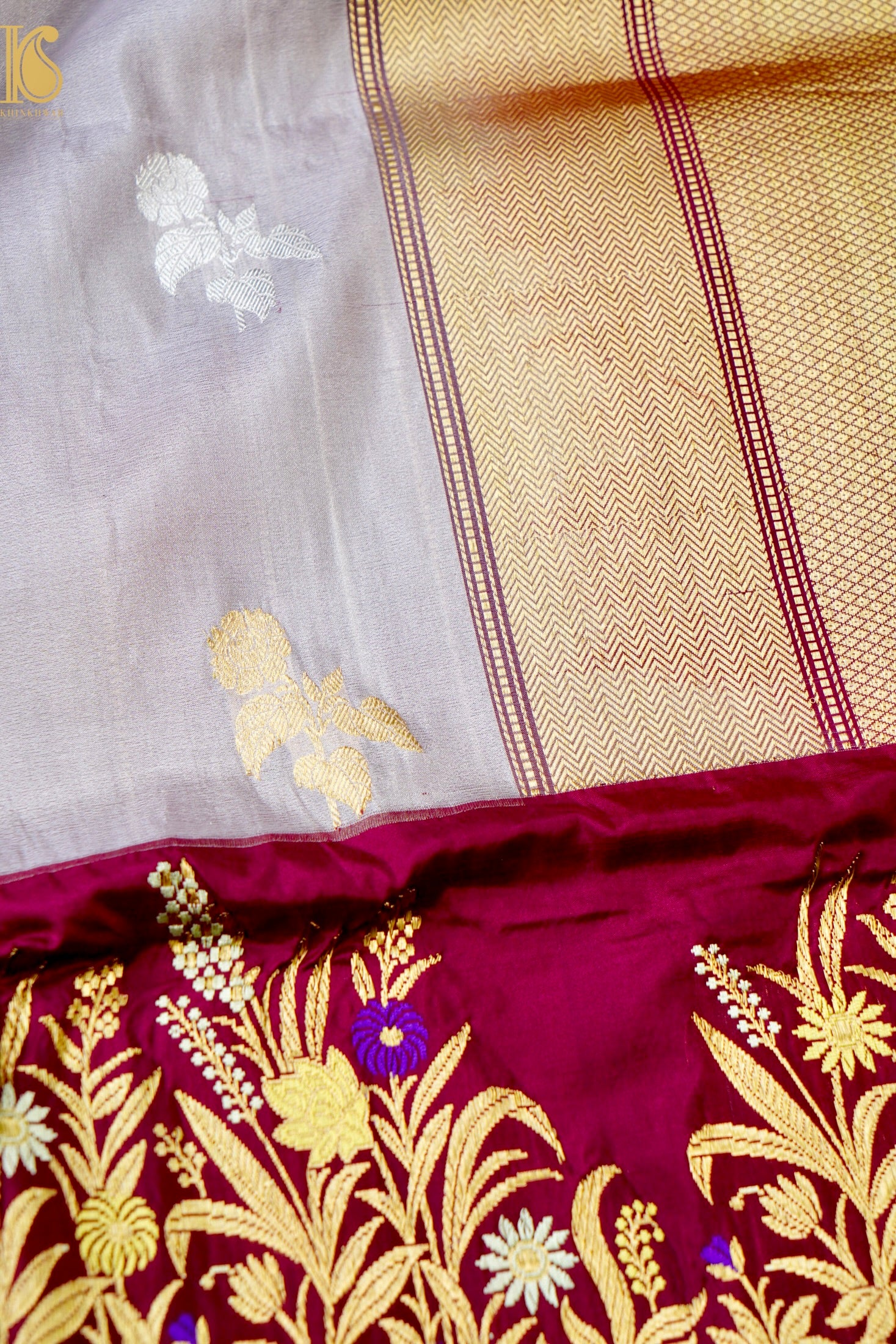 Handloom Banarasi Pure Silk Tissue Kadwa Saree