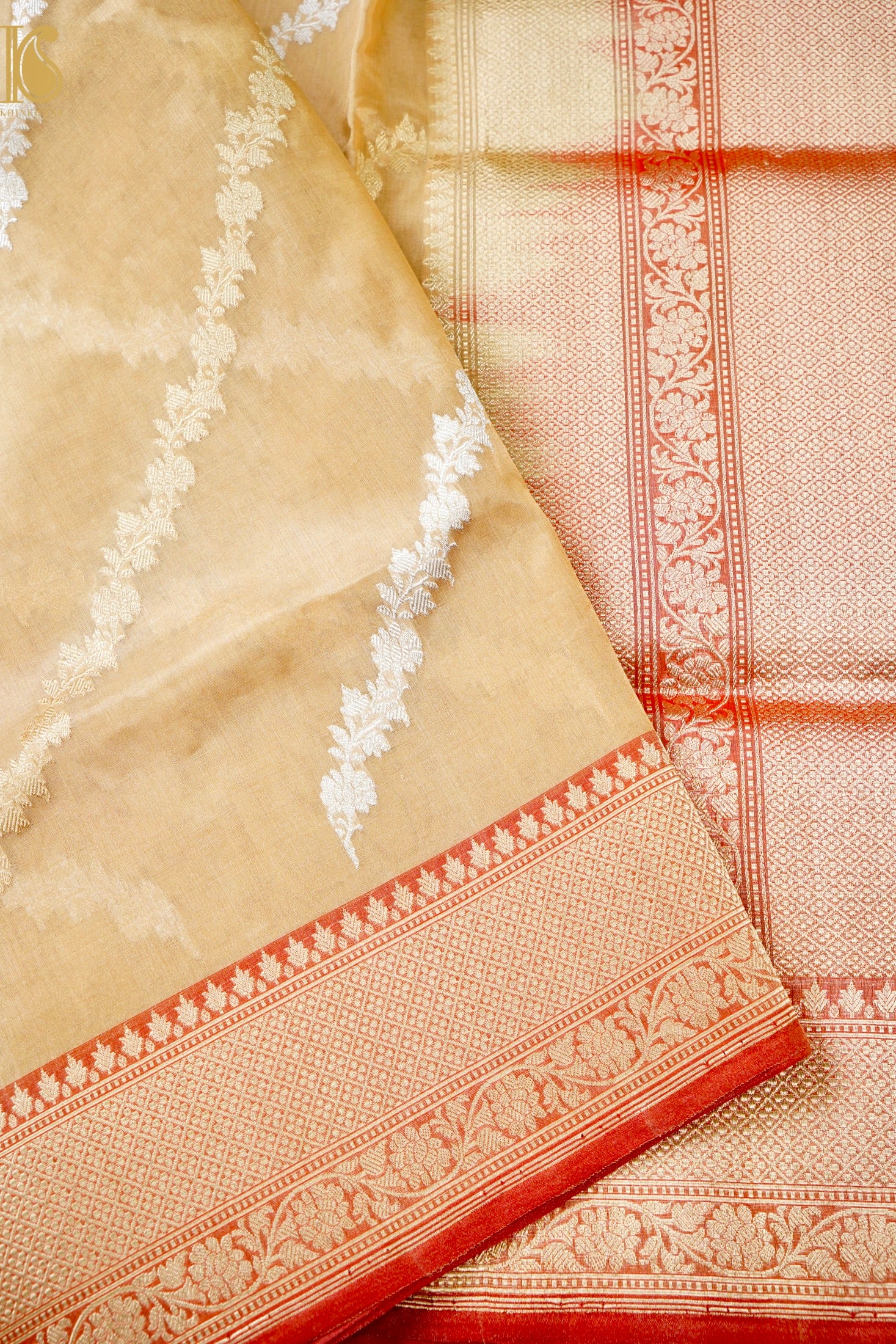 Pure Banarasi Koraa by Tissue Saree with Kadwa Jaal
