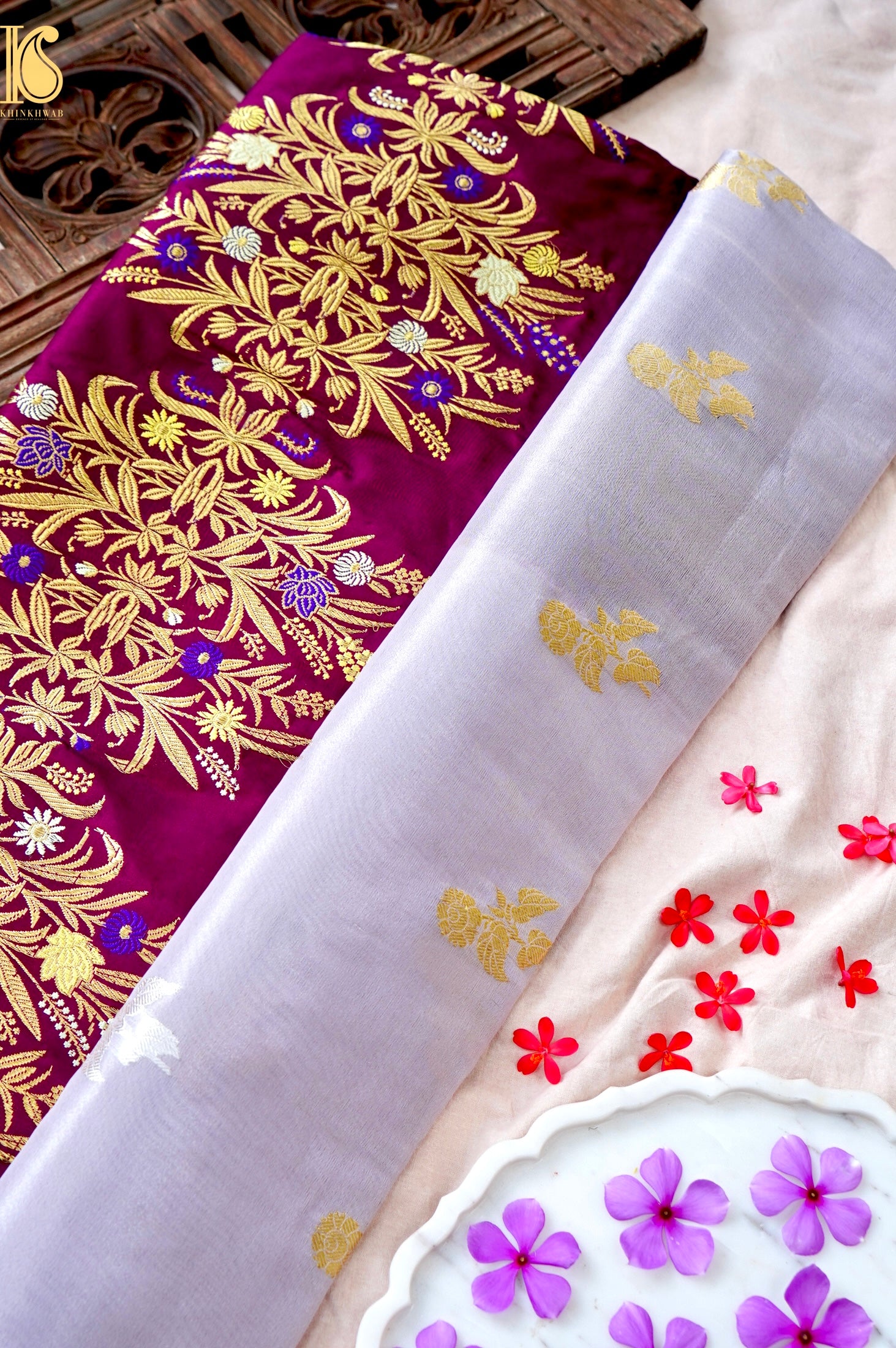 Handloom Banarasi Pure Silk Tissue Kadwa Saree