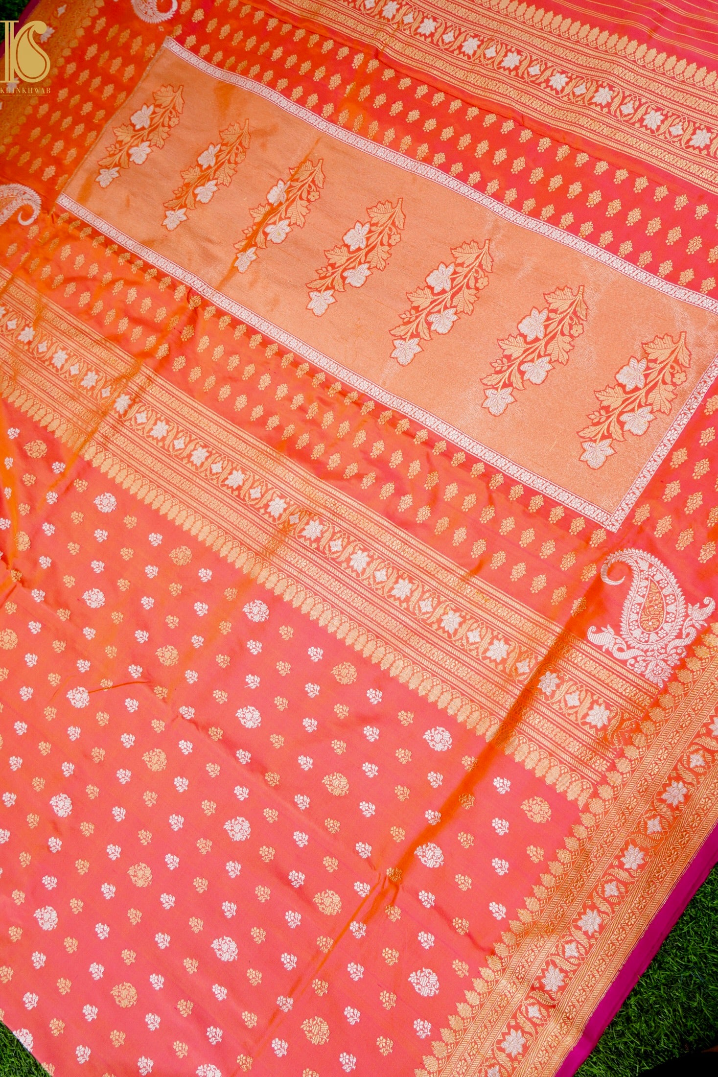 Handwoven Banarasi Real Silver Zari Katan Silk Saree
