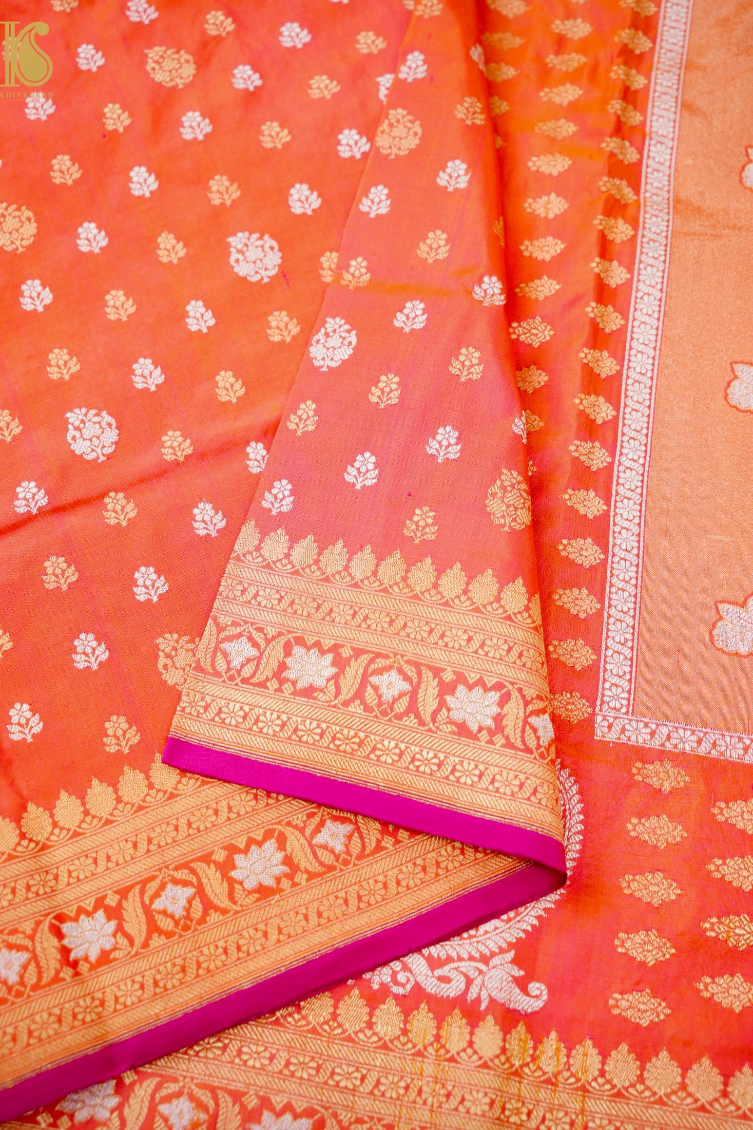 Handwoven Banarasi Real Silver Zari Katan Silk Saree